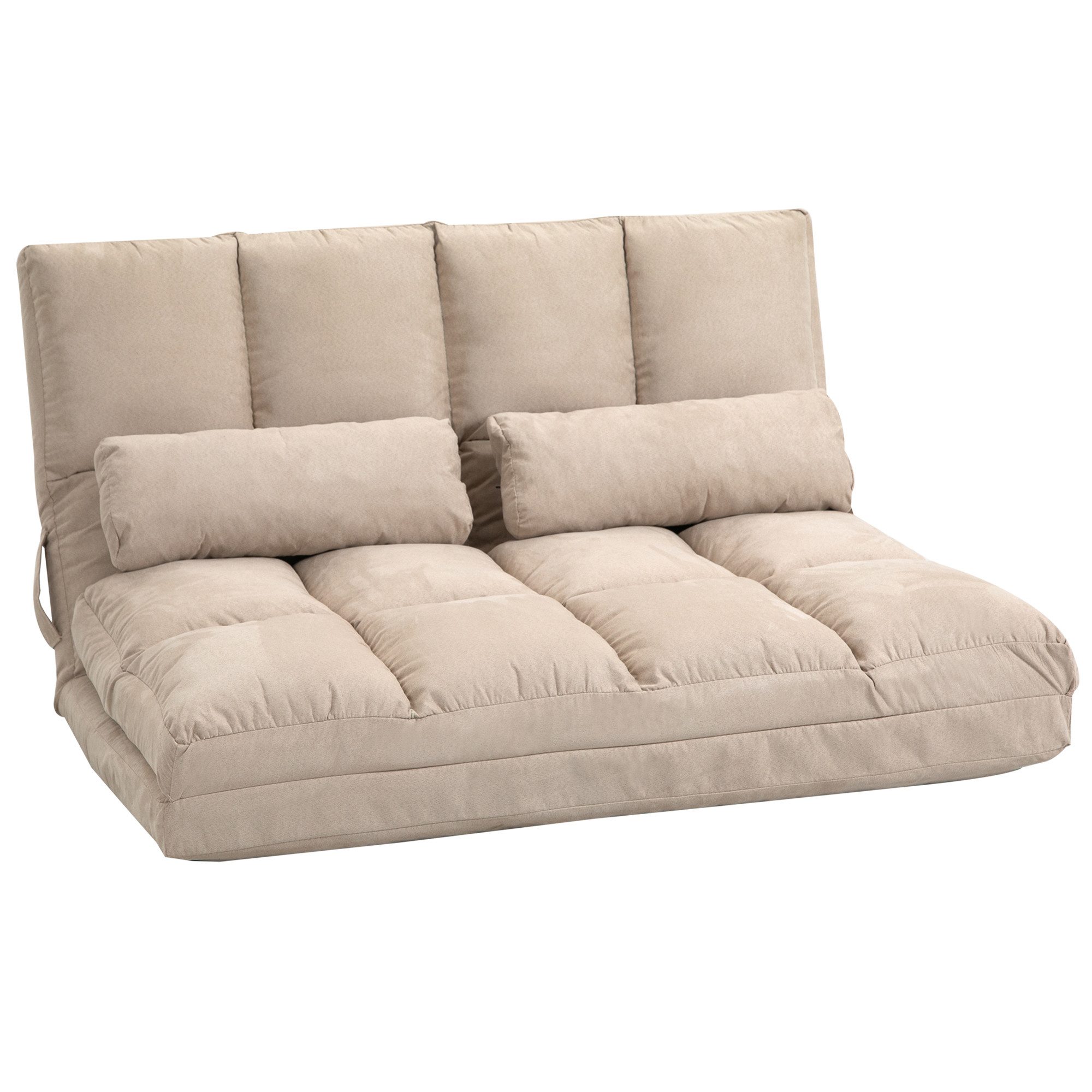 HOMCOM Relaxsessel Bodenstuhl Bodensessel mit Liegefunktion VerstellbarerRückenlehne (Klappbett, 1-St., 2-in-1 Bodensessel), für Schlafzimmer, Wohnzimmer, Beige – Bild 2 von 5