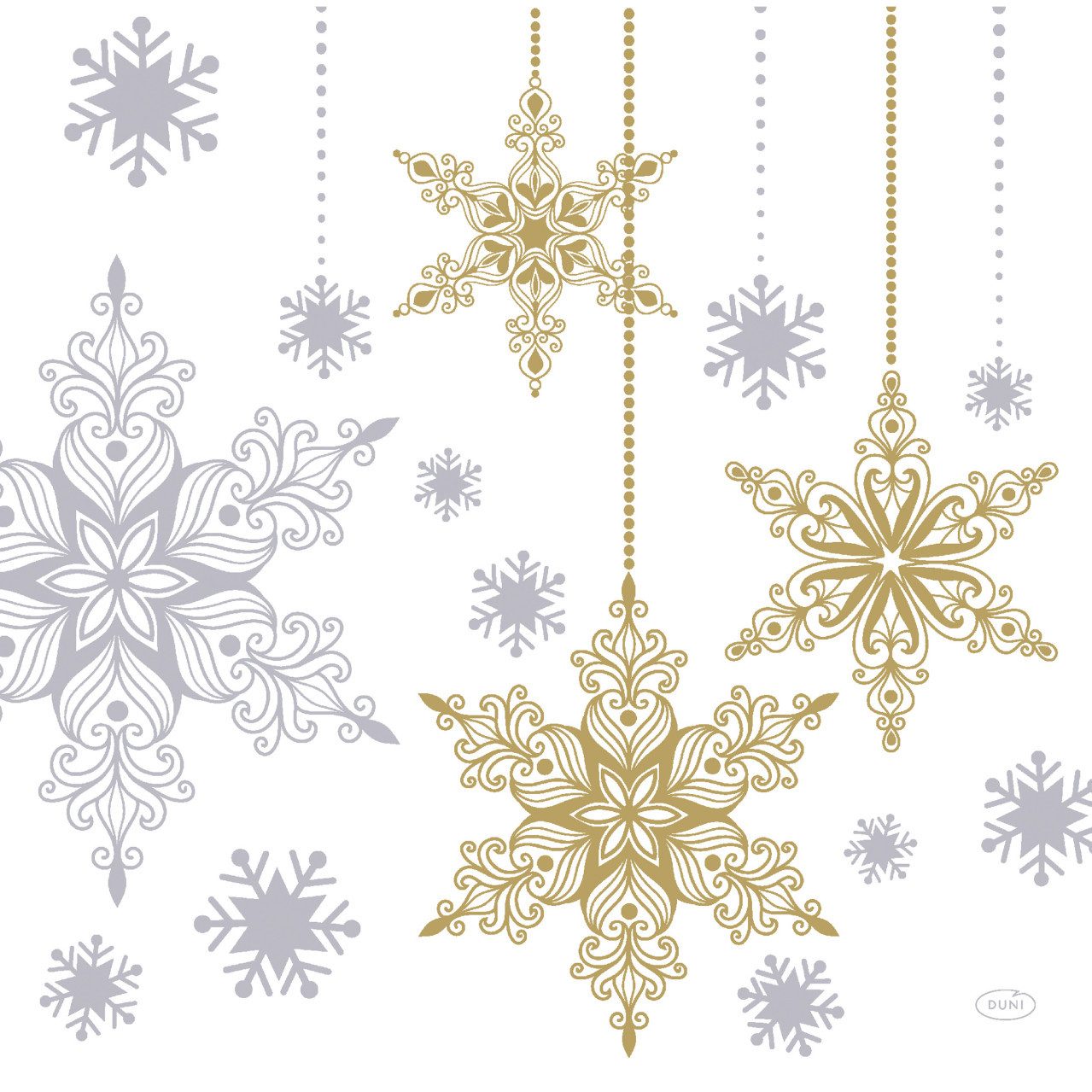 Duni Weihnachtsfigur Dunisoft Servietten Snowstars White multi 40 x 40