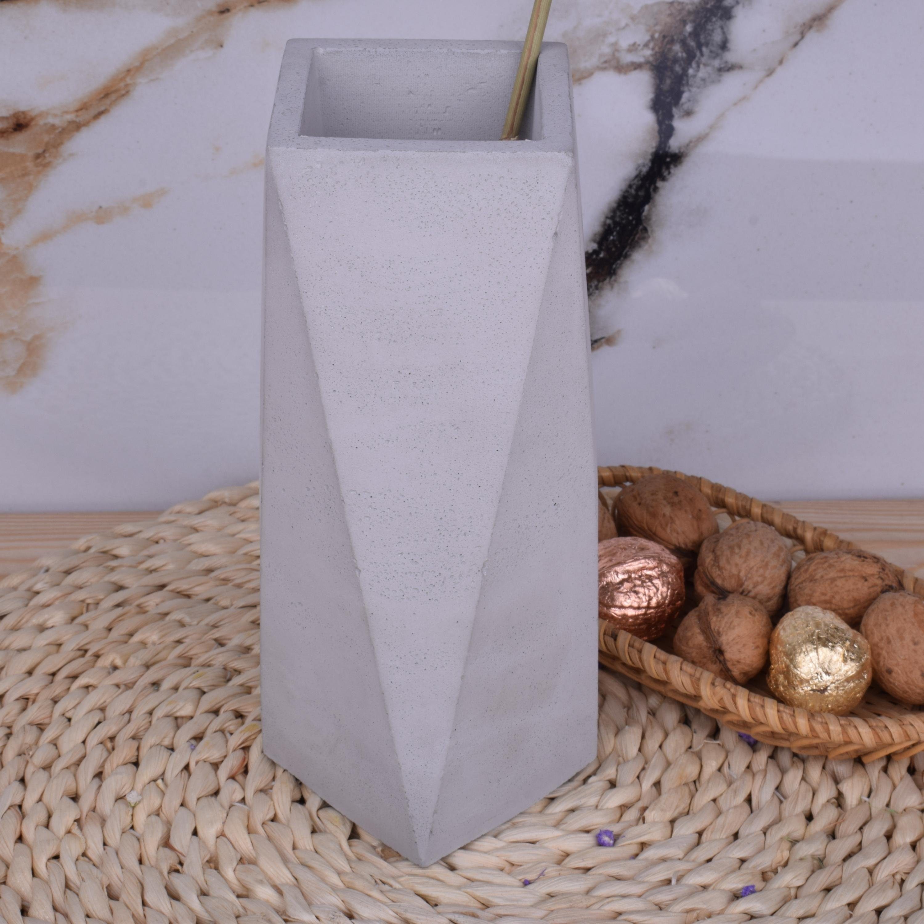 TIVENDIS Dekoschale Vase "Christine" Design aus Beton grau
