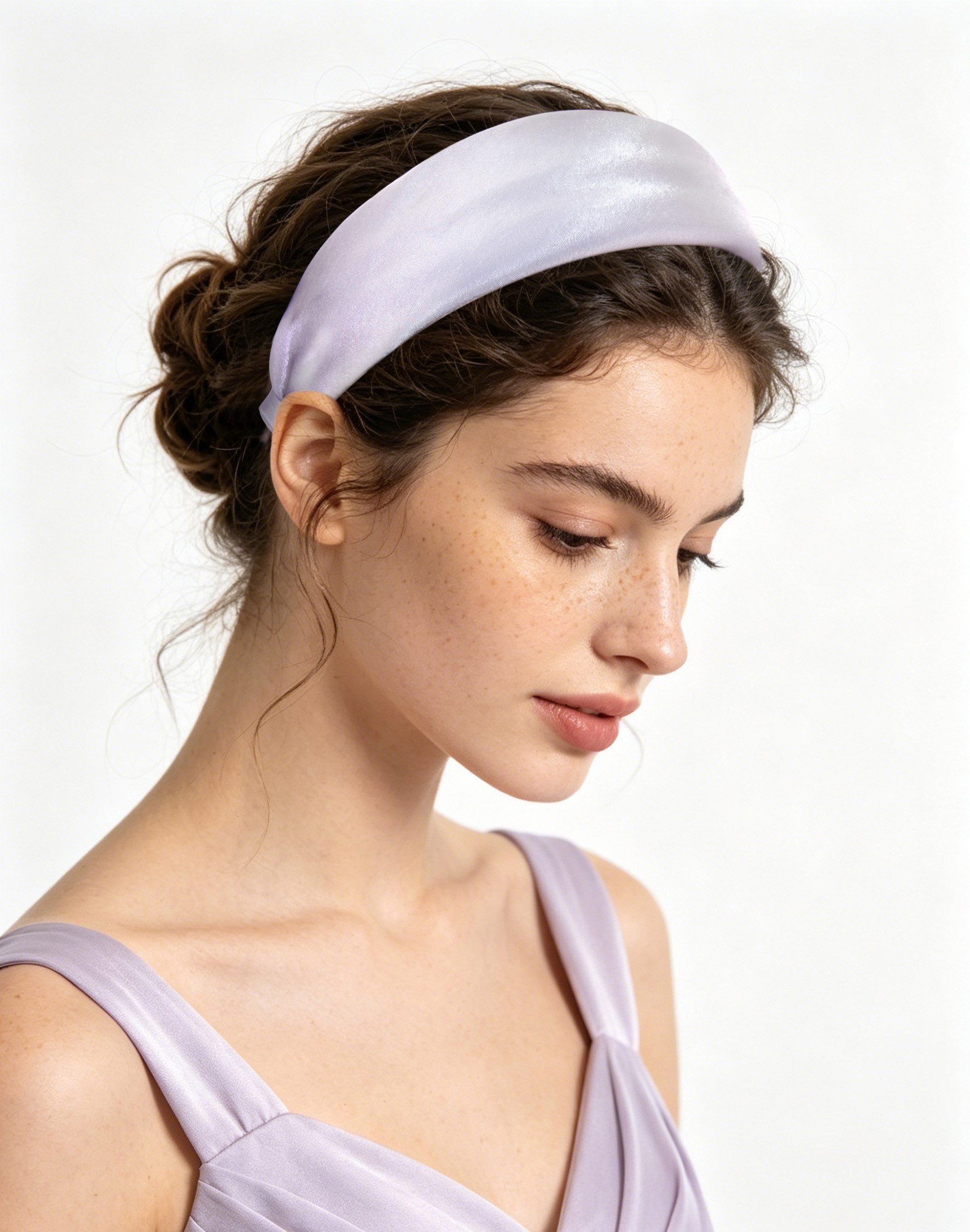 axy Haarreif Breiter Haarreif Damen Satin gepolstert, Breiter Damen Haarreifen aus Satin Stirnband Haarband