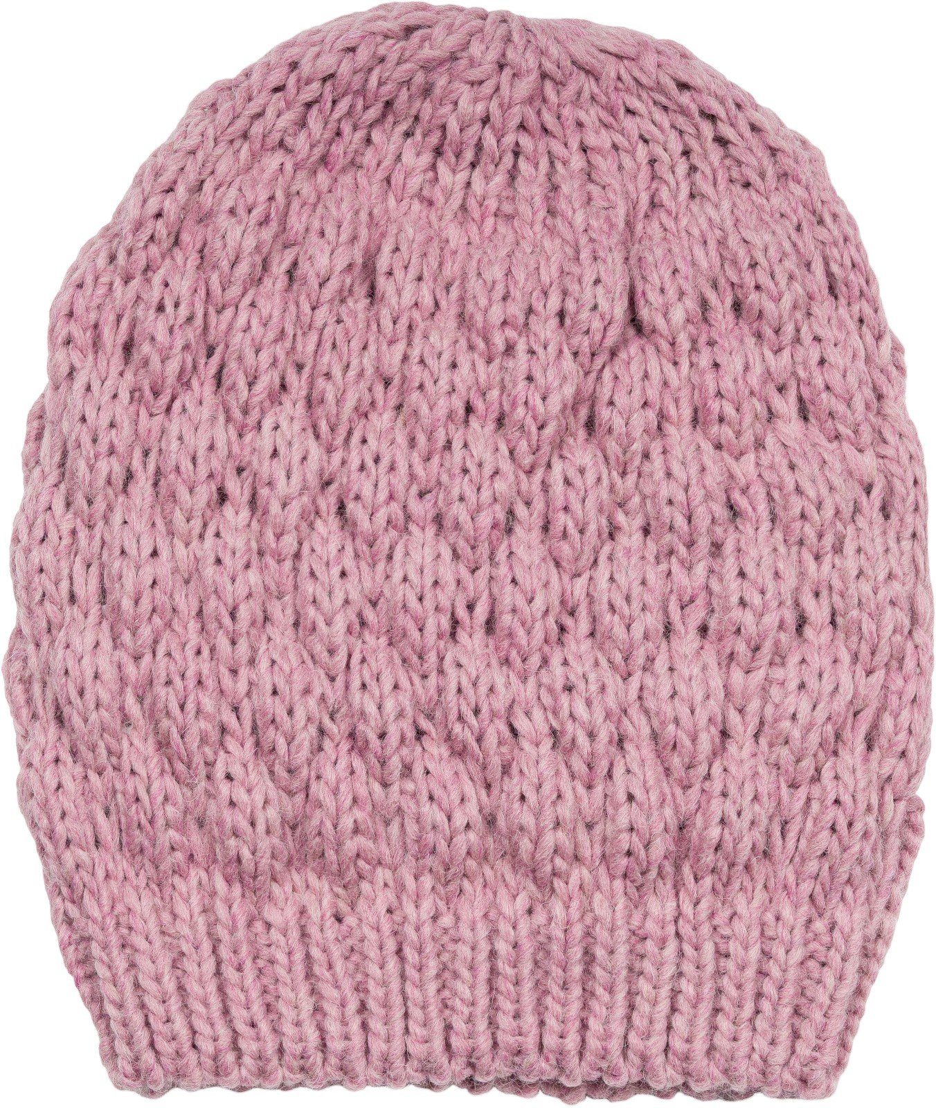 styleBREAKER Strickmütze (1-St) Mauve mit Strickmütze Bubblemuster