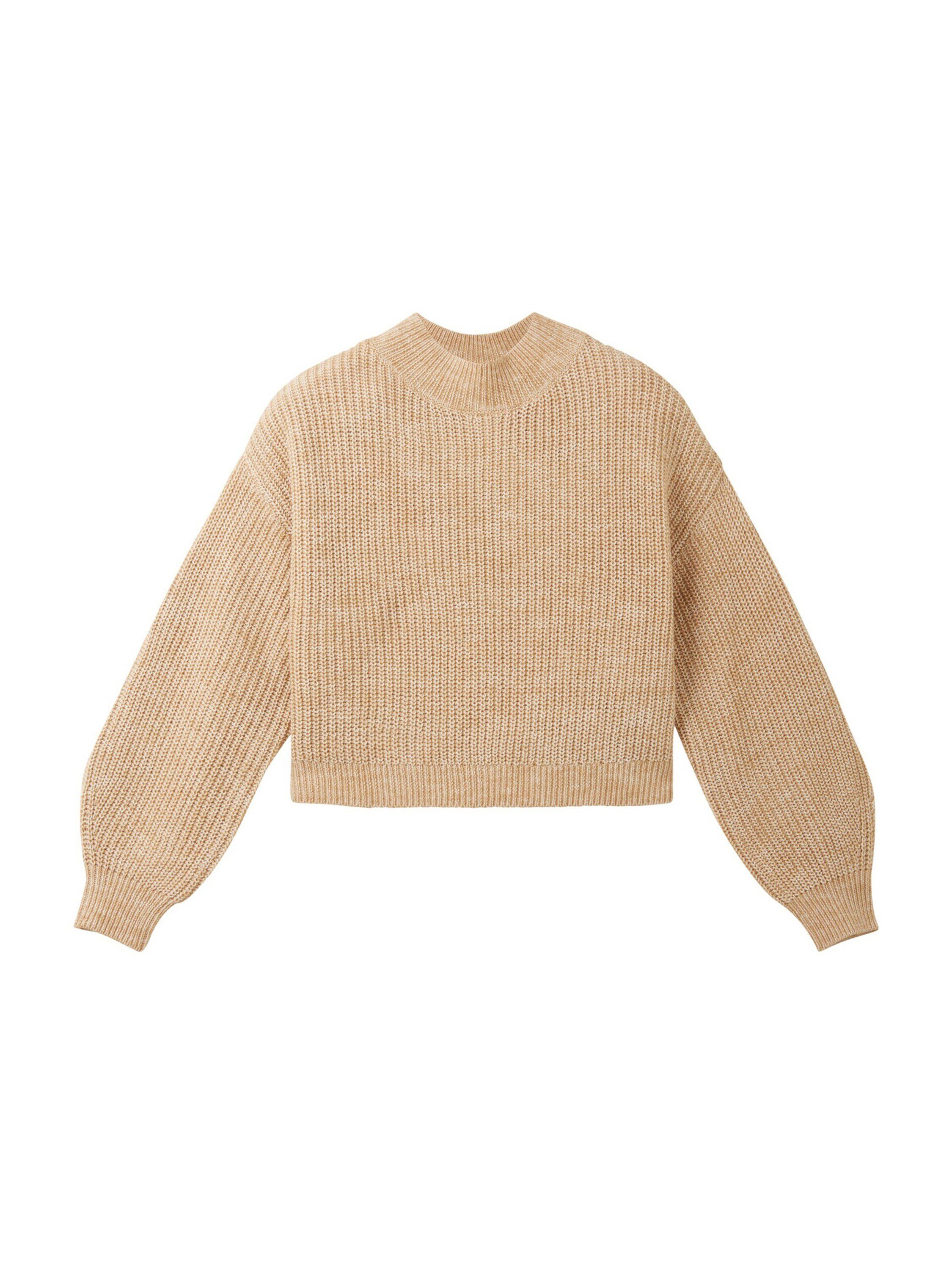 TOM TAILOR Denim beige (1-tlg) sand Plain/ohne dusty Details Strickpullover