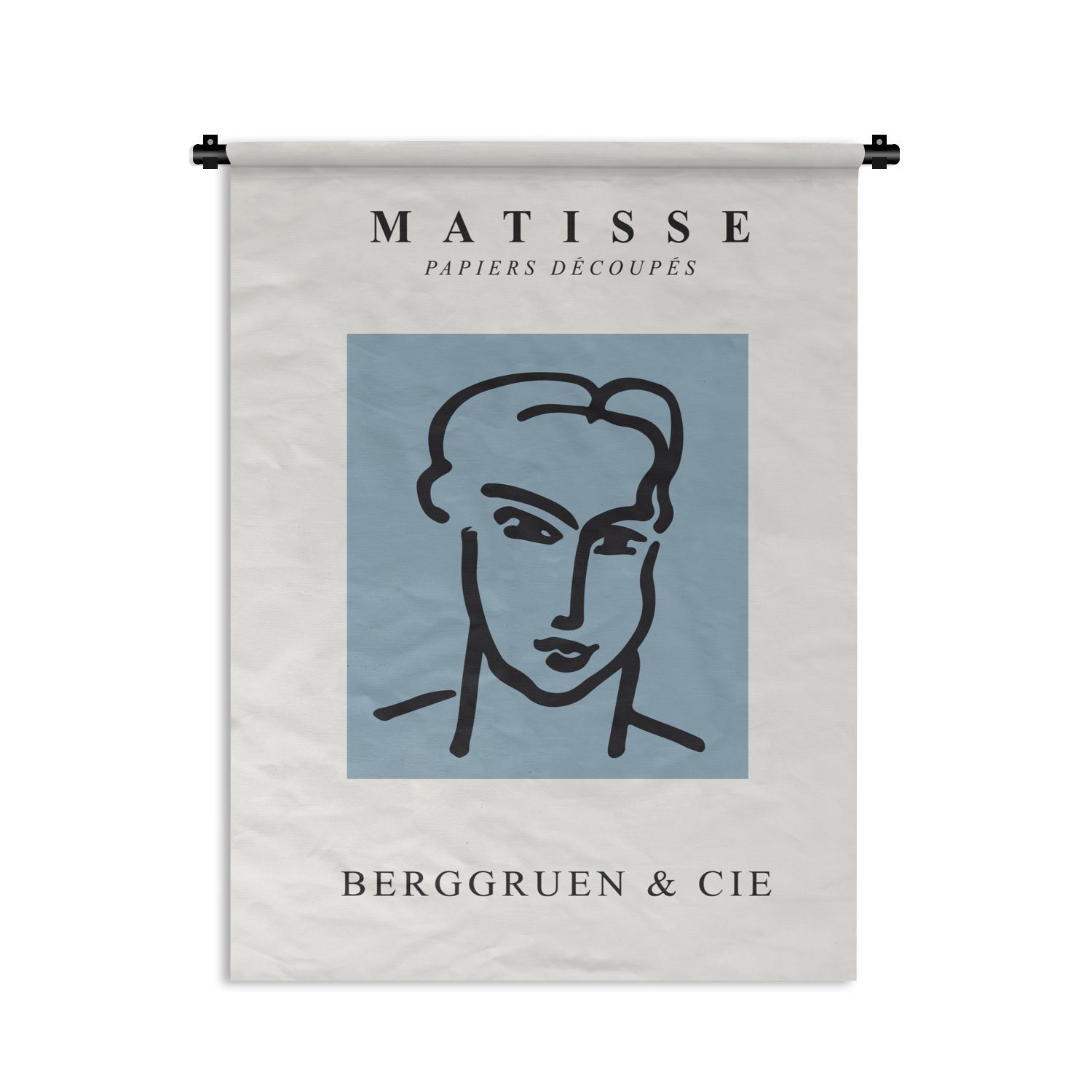 MuchoWow Wanddekoobjekt Porträt - Mann - Blau - Kunst - Henri Matisse, Deko für an der Wand, Wohnzimmer, Tapisserie, Schlafzimmer | Wandobjekte
