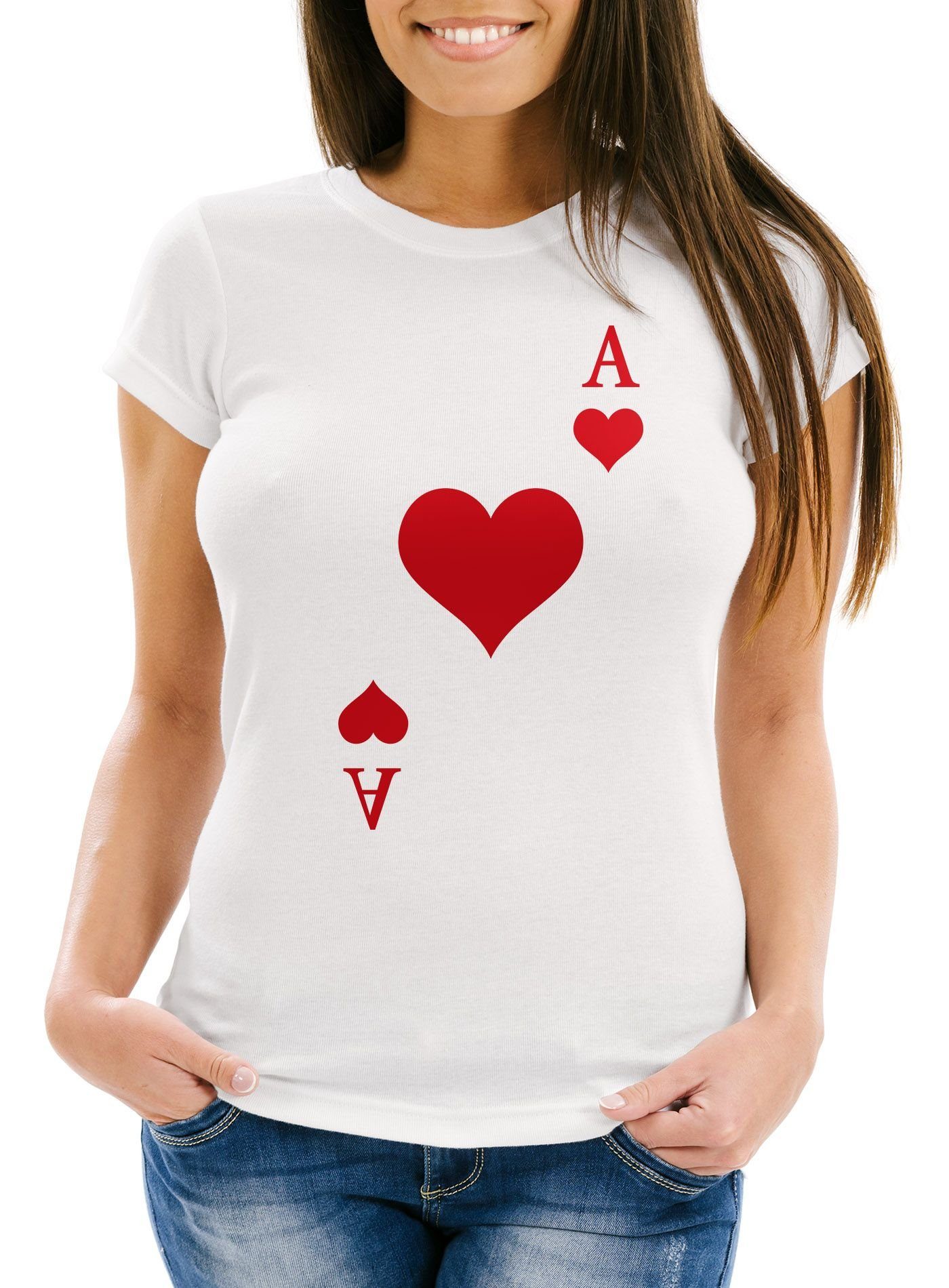MoonWorks Print-Shirt Damen T-Shirt Kartenspiel Kostüm günstig online kaufen