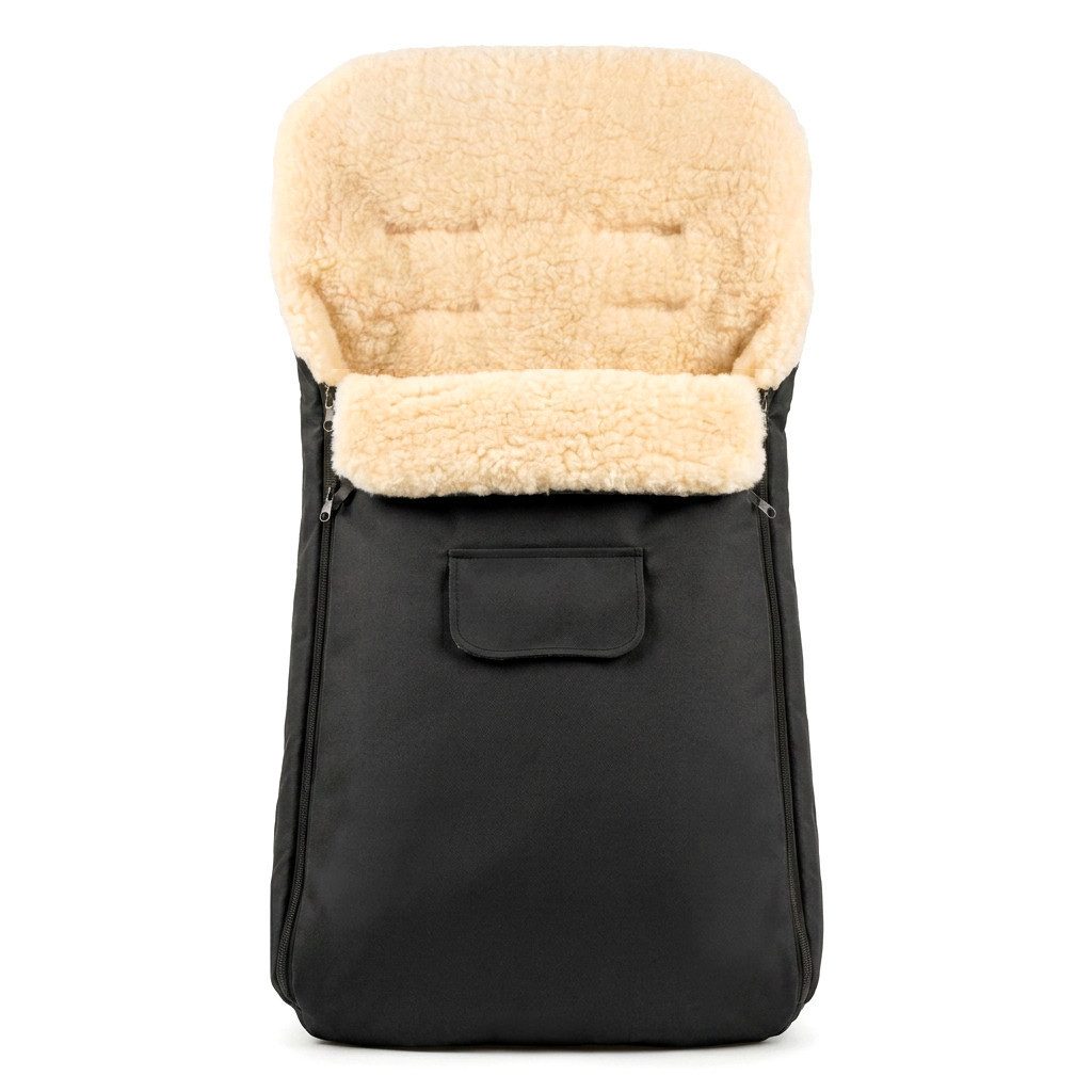 Baby-Joy Fußsack KAI XL 105cm Lammwolle Winterfußsack Thermo Babyfußsack 6 Mon - 3 Jahr, Wetterfest; Thermo-warm und Ultraweich