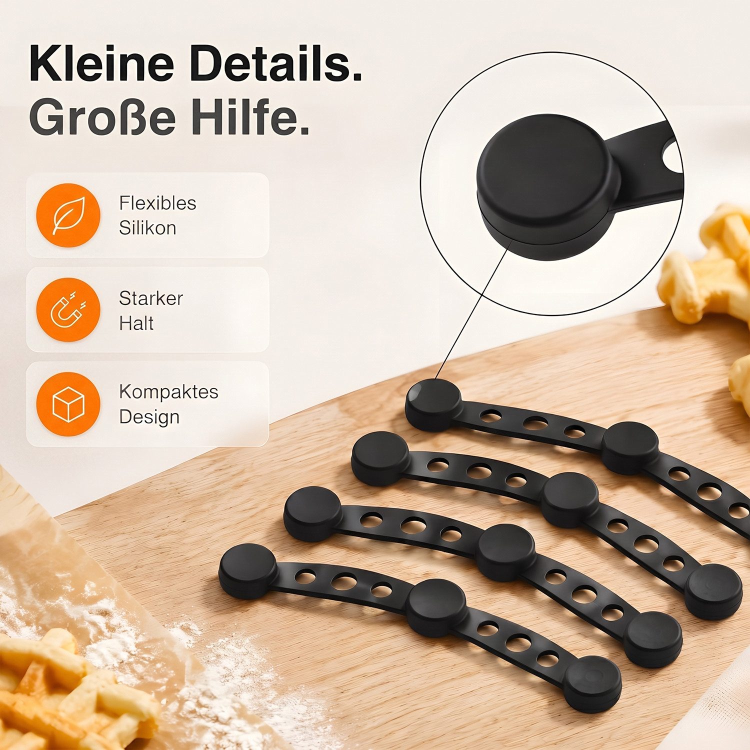 SURFOU Backpapier 12 Stück Heißluftfritteuse Airfryer Magnete für Backpapier, - Silikon Magnete für Airfryer Backpapier Befestigungsschnalle – Bild 5 von 5