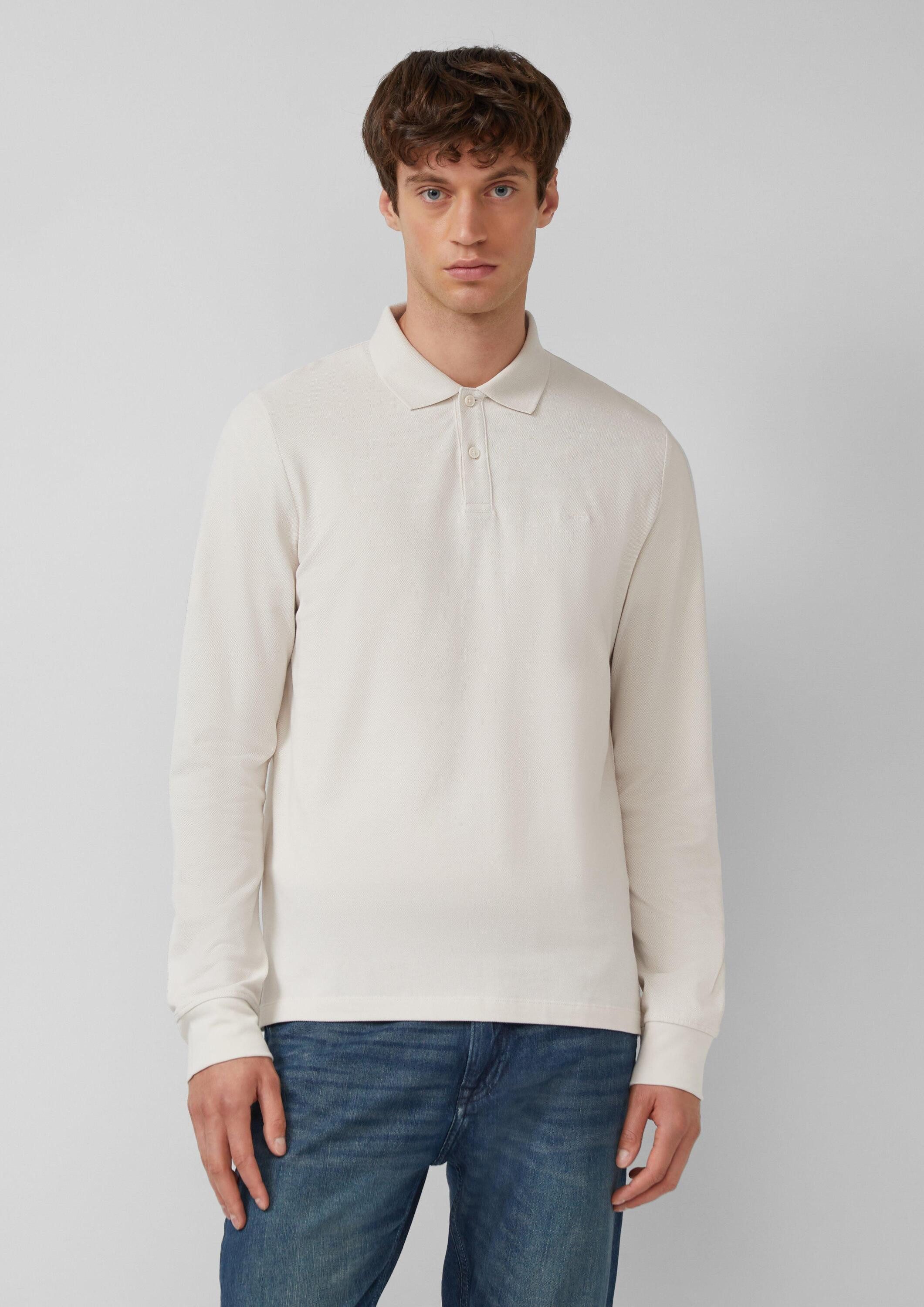 s.Oliver Langarmshirt Polo-Shirt Langarm-Poloshirt aus Baumwoll-Piqué günstig online kaufen