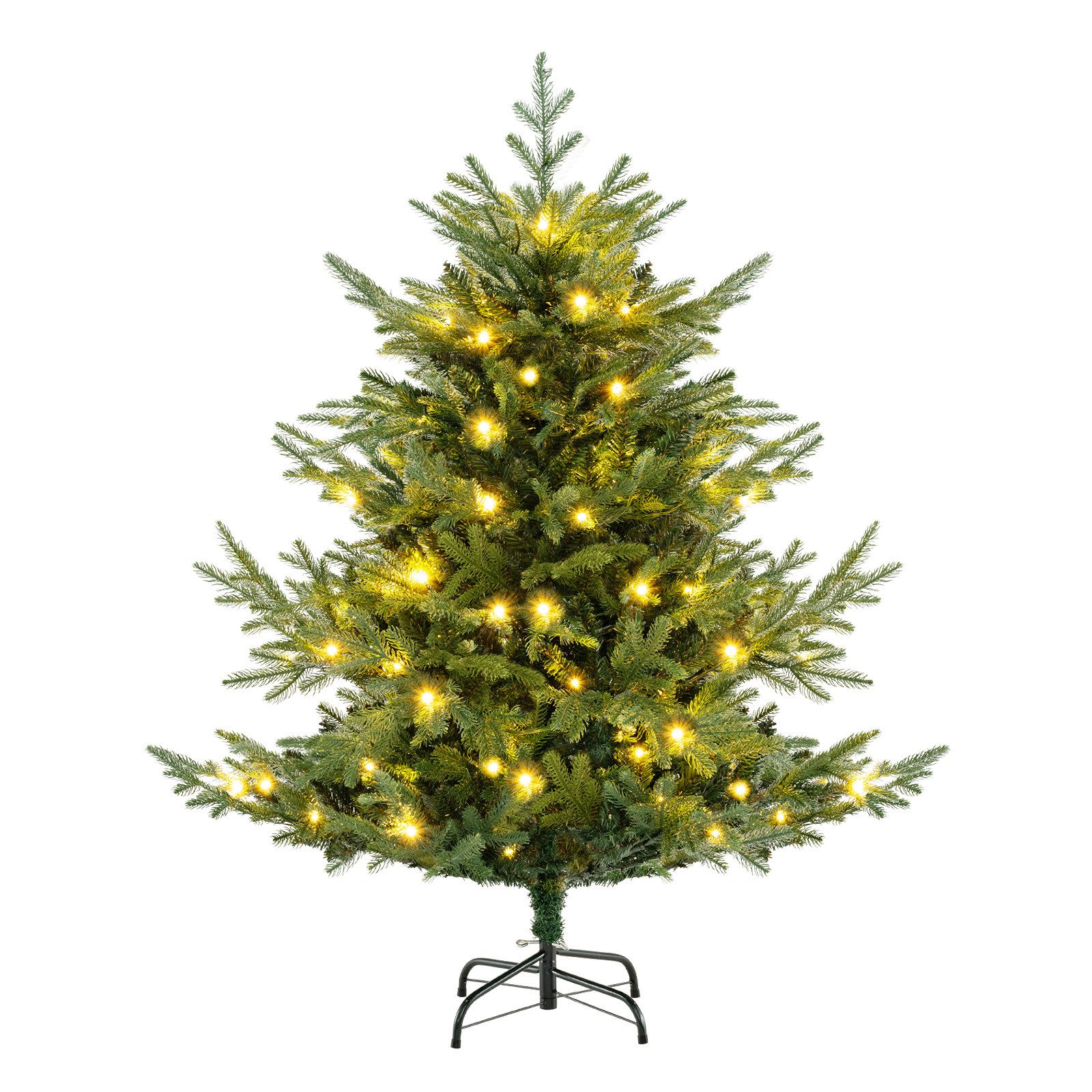 COSTWAY Künstlicher Weihnachtsbaum, 135cm, 160 warmweiße LEDs, 8 Lichtmodi