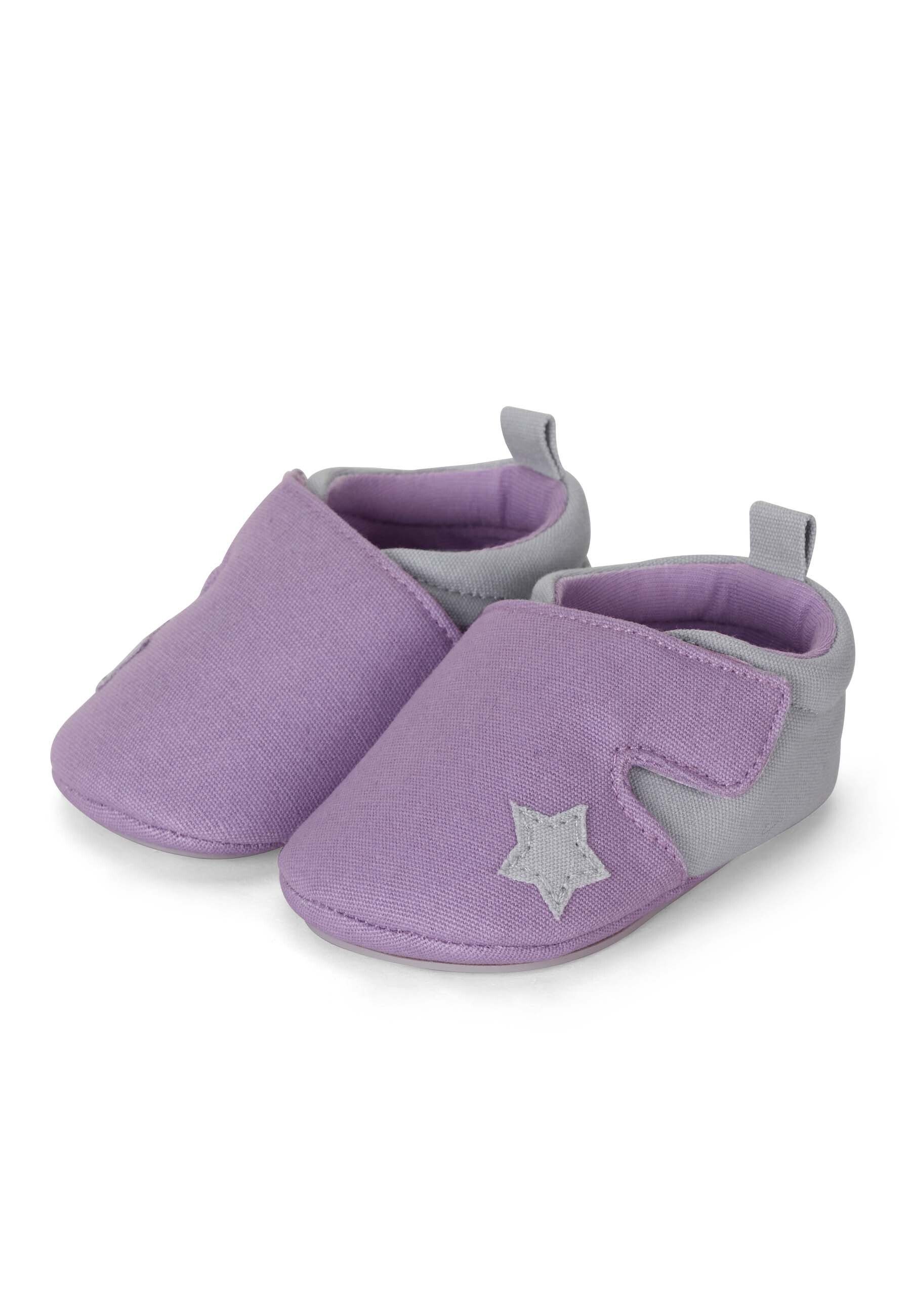 Sterntaler® Babykrabbelschuh Krabbelschuh (1-tlg., Hausschuhe mit süßen Stickmotiven, Babyschuhe weich) Krabbelschuhe Baby mit Klettverschluss und Anti-Rutsch-Sohle