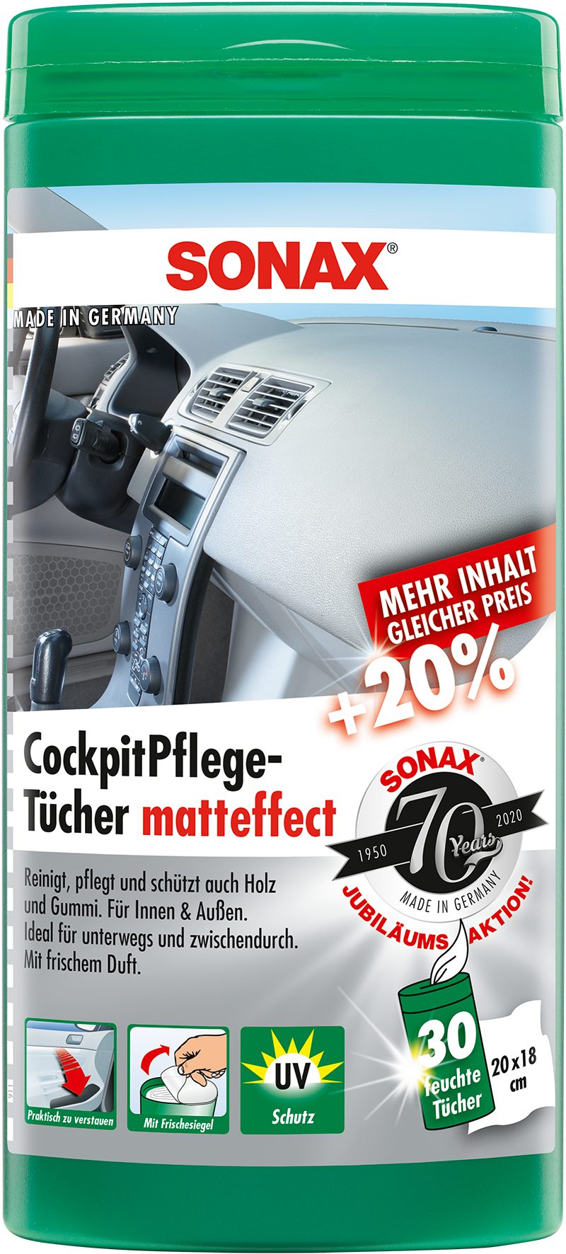 Sonax SONAX CockpitPflegeTücher Matteffect (25er Box) Auto-Reinigungsmittel