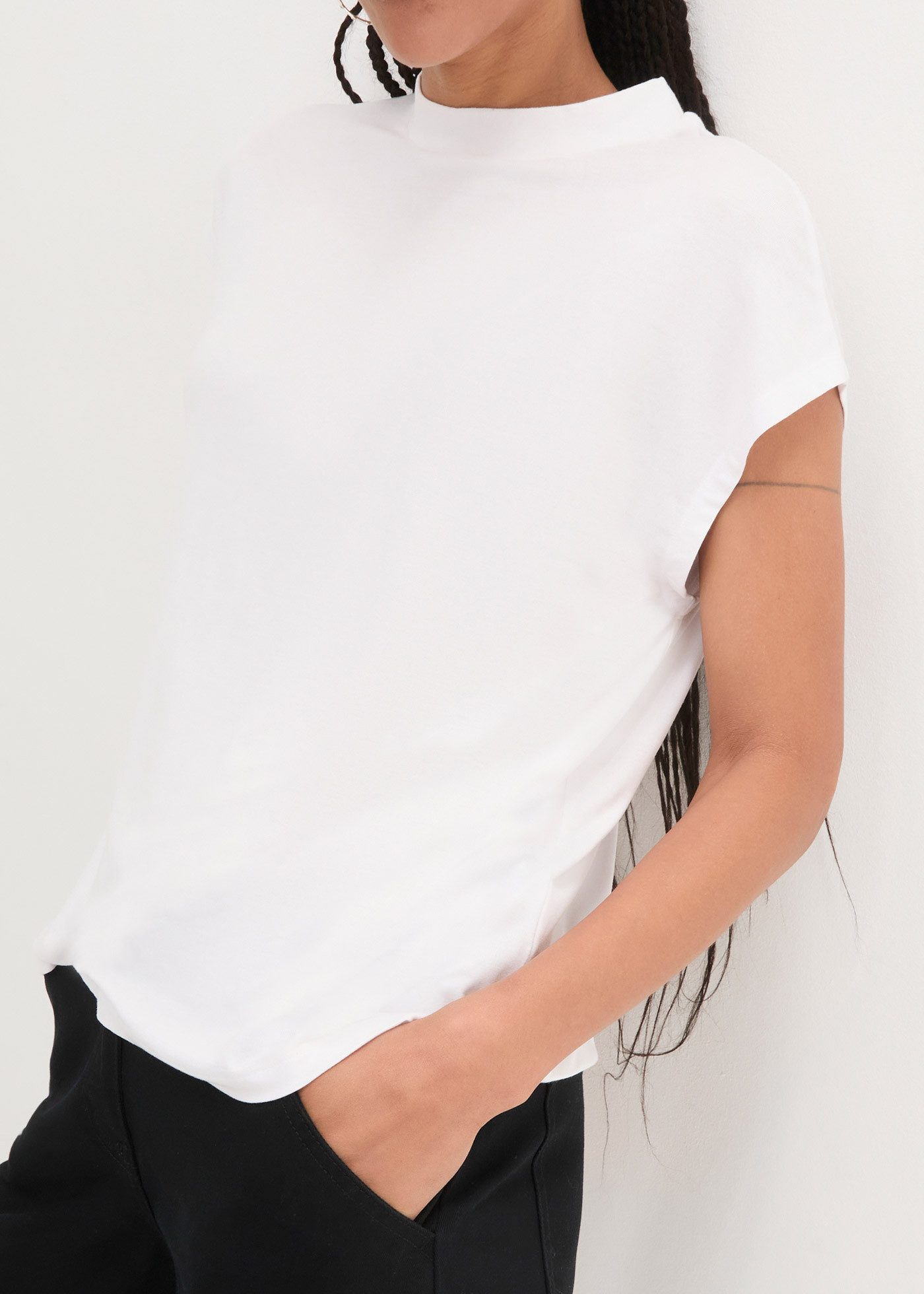bonprix T-Shirt lässige Passform, Kurzarm, unifarben, aus Viskose