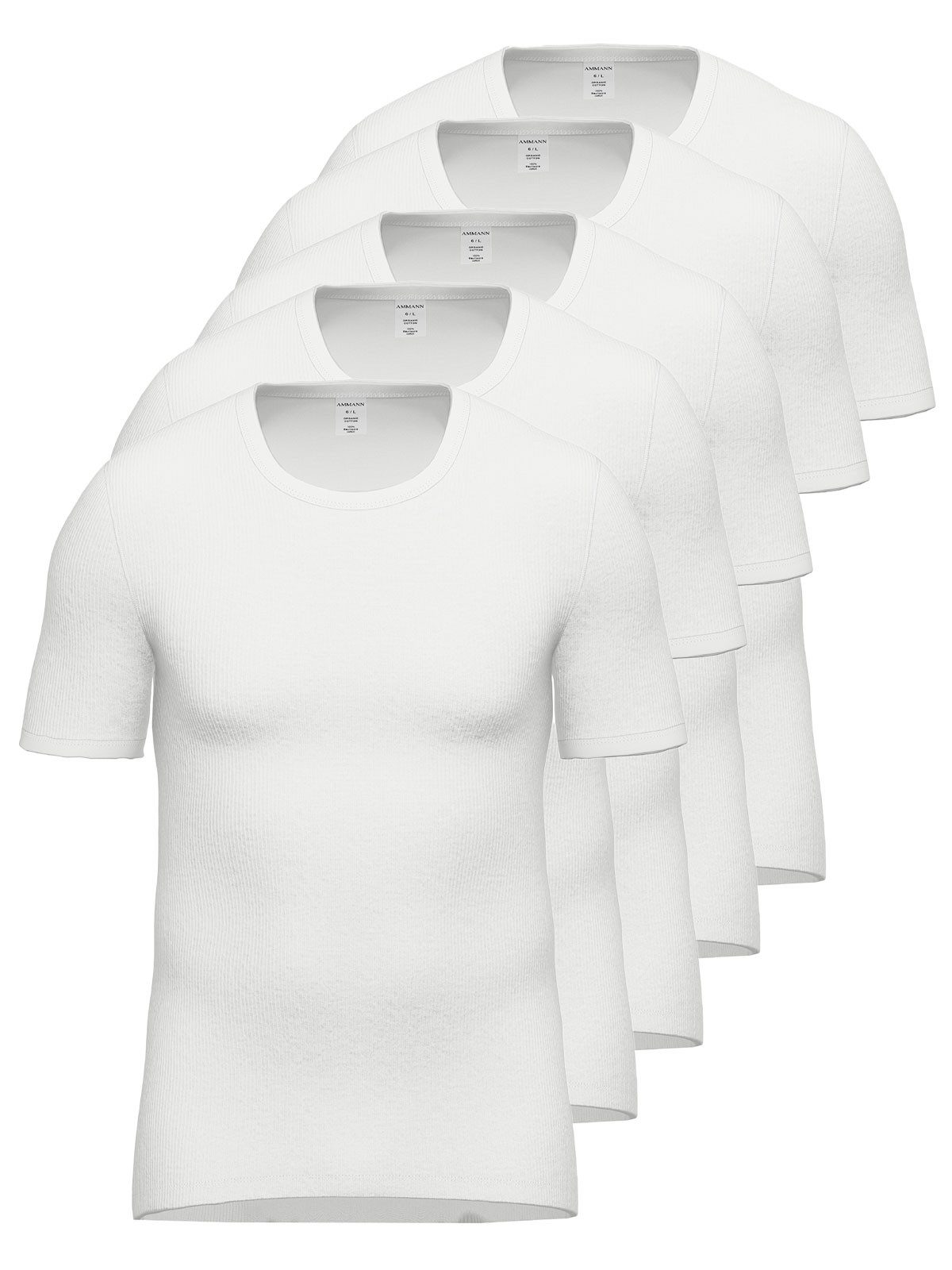 Ammann Unterziehshirt 5er Pack Shirt 1/2 Arm Day Classic / Doppelripp (Spar-Set, 5-St) hohe Markenqualität
