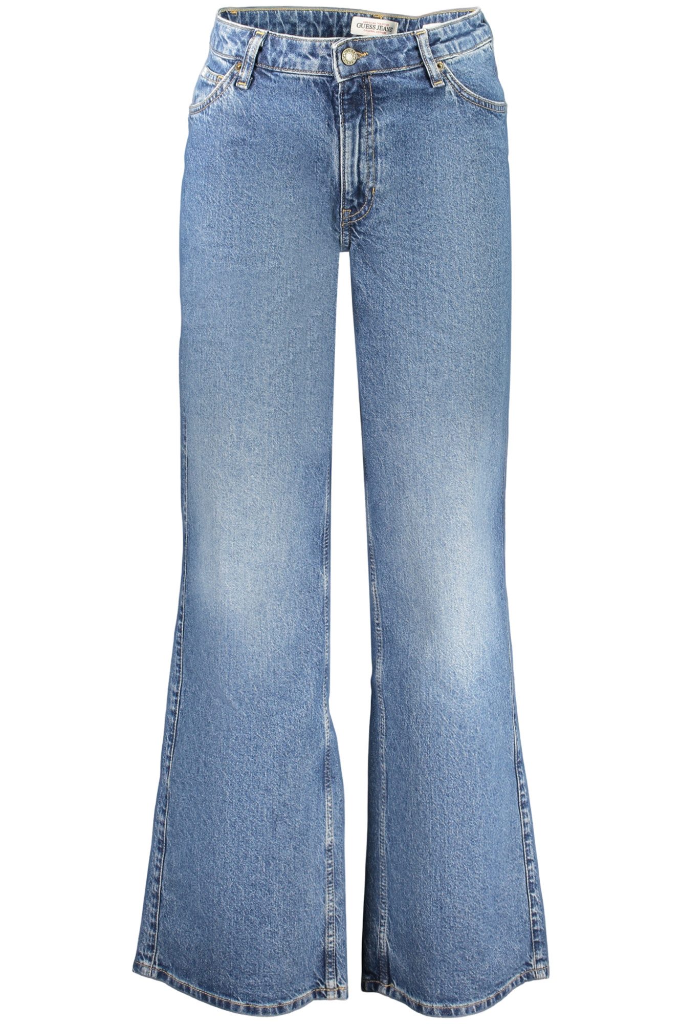 GUESS JEANS 5-Pocket-Jeans Weite Damenjeans Blau mit Verwaschungseffekt & 5 Taschen
