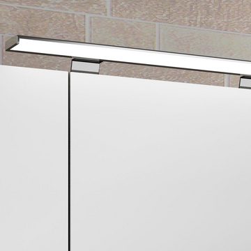 Lomadox Spiegelschrank FES-4010-66 weiß glänzend inkl. Beleuchtung - 140/71/17cm