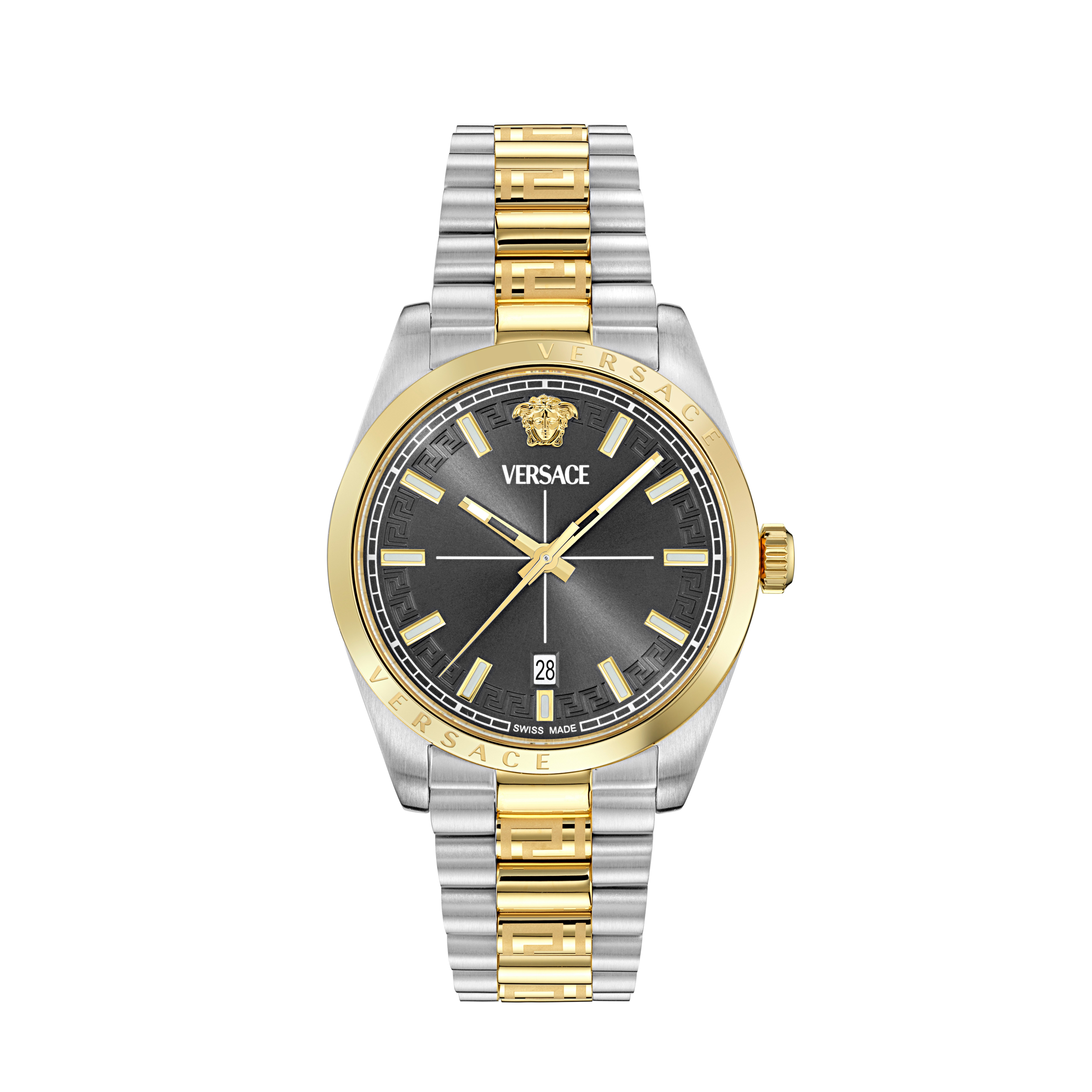 Versace Quarzuhr MILLENYIUM GENT VE0G00825, Armbanduhr, Damenuhr, Herrenuhr, Swiss Made, Edelstahlarmband, analog