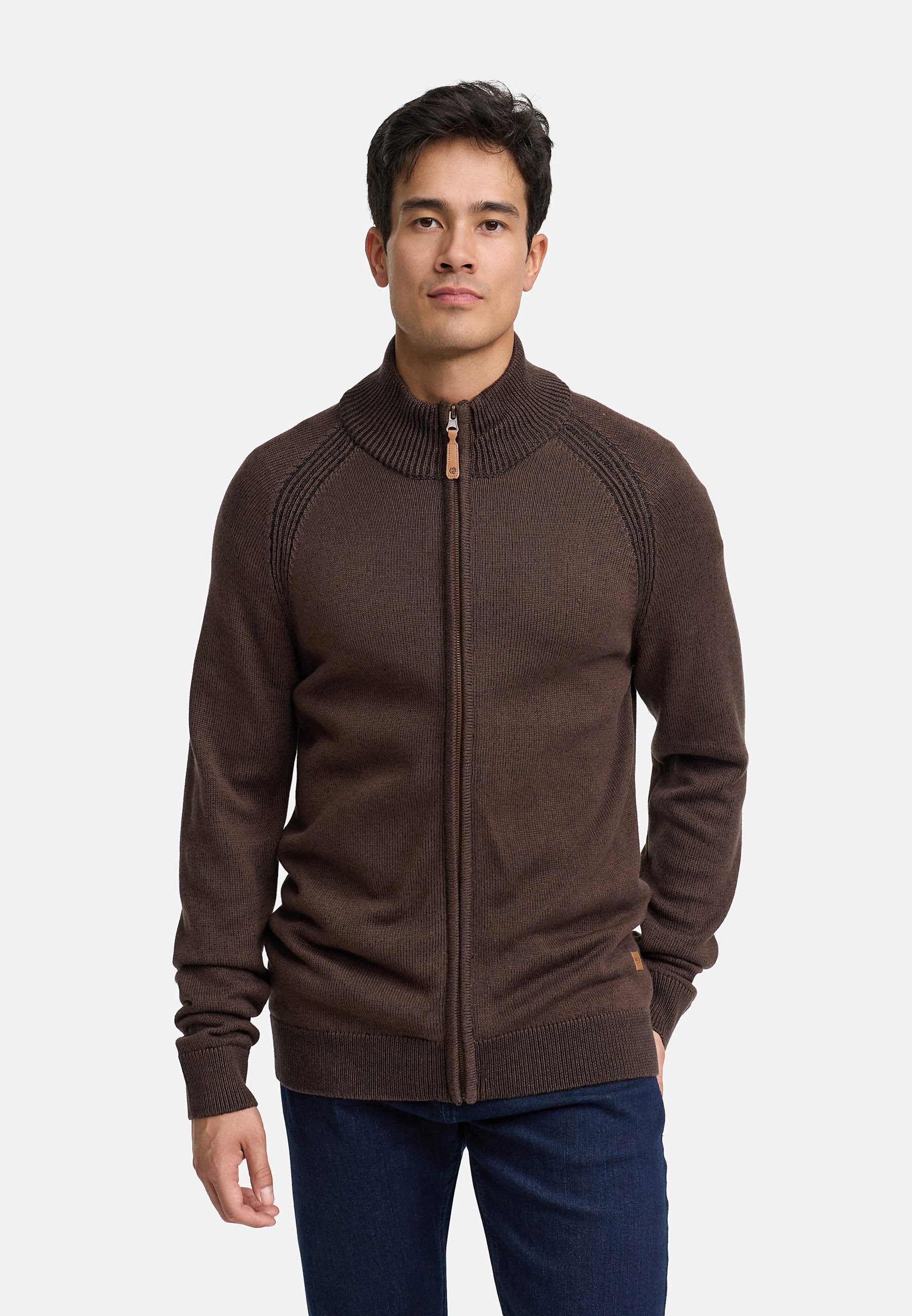 Indicode Strickjacke Herren INMassum cardigan Herrenstrickjacke Strickjacke mit Stehkragen