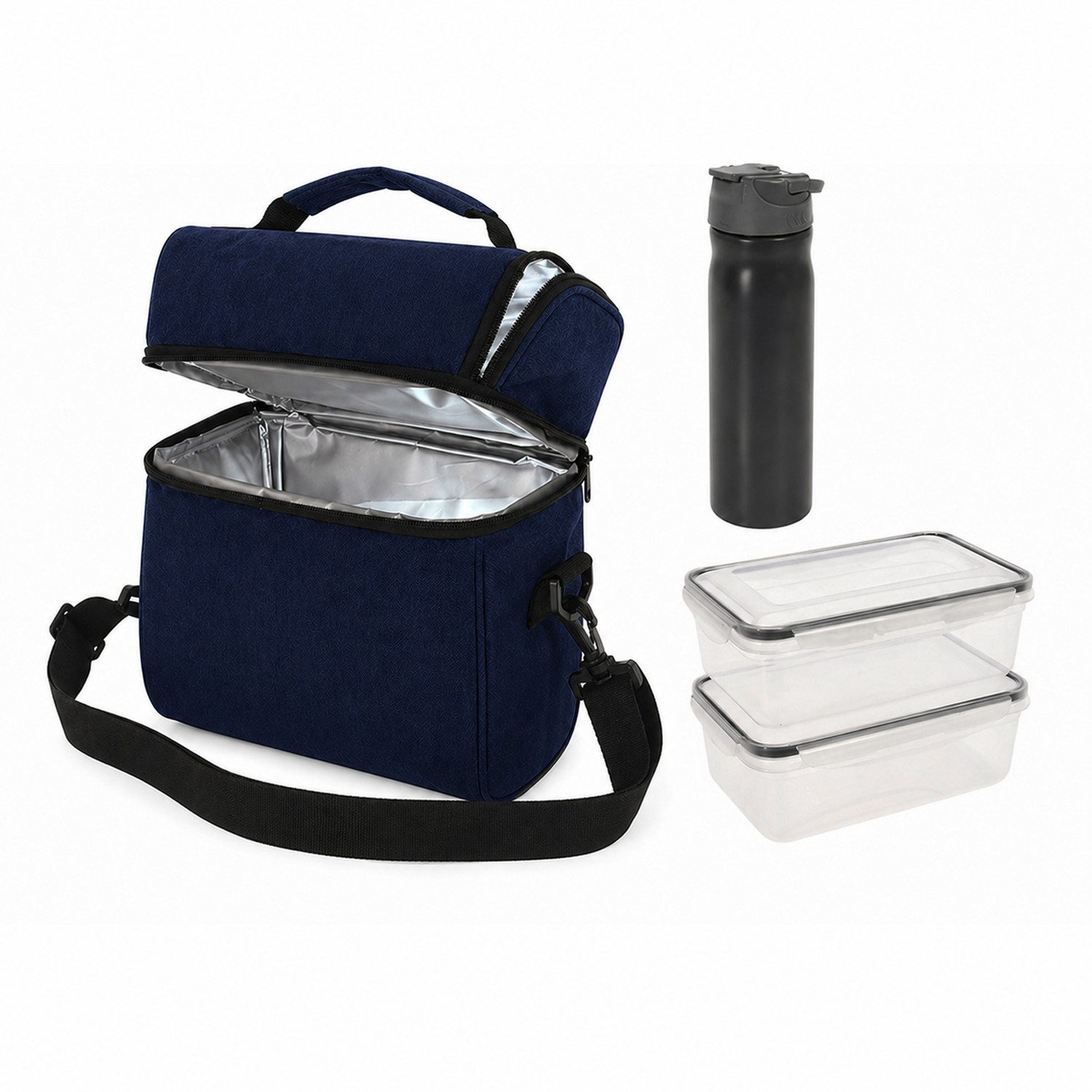 Mojawo Kühlbox 4tlg Kühltasche Lunchbox Kühlbox Wandern Freizeit Angeln Festival Blau