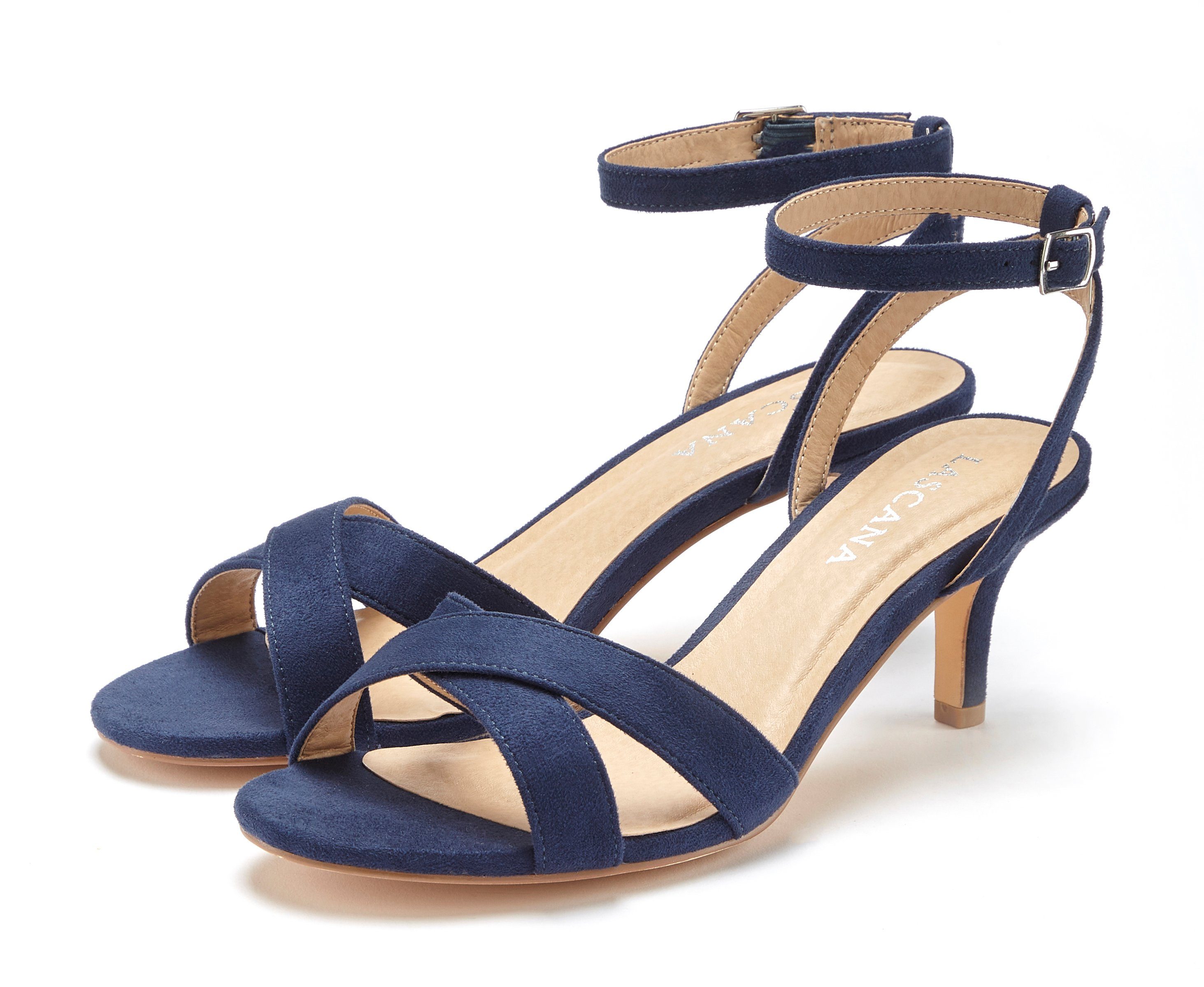 Sommerschuh High-Heel-Sandalette, mit Absatz und Sandalette, Sandalette LASCANA bequemen VEGAN Riemchen Riemchensandalette