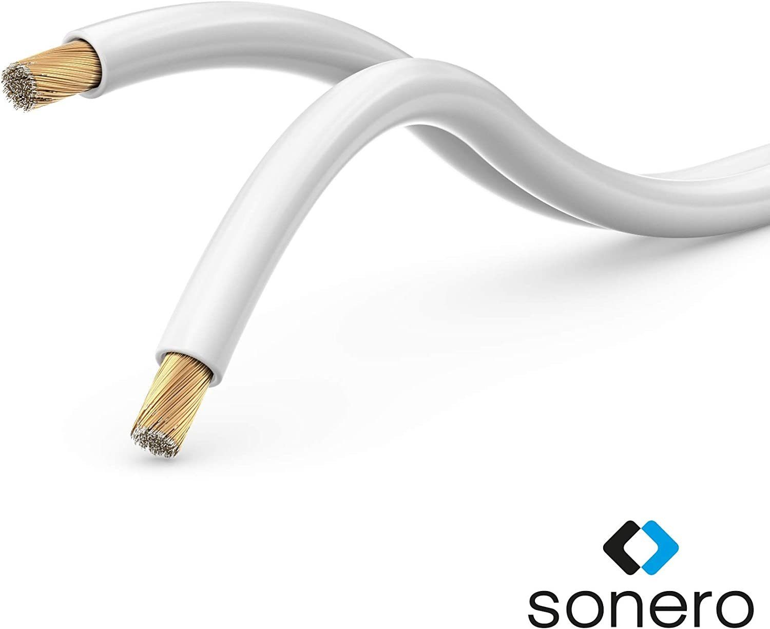 sonero sonero Lautsprecherkabel 2x4,0mm², CCA 100m, weiß Audio-Kabel