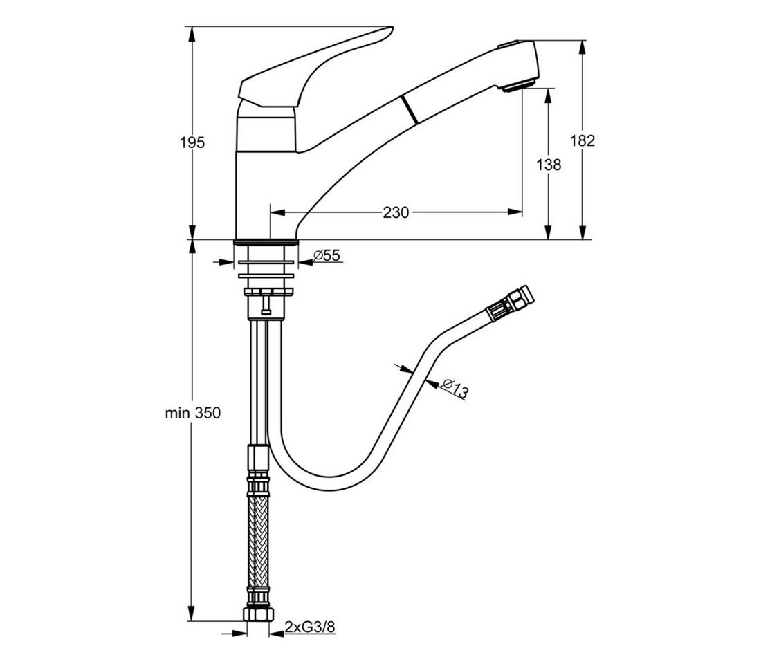 Thumbnail - Ideal Standard Küchenarmatur CeraSprint Neu B 5347 AA Küchenarmatur mit Handbrause
