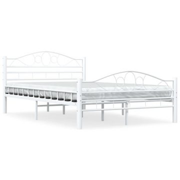 vidaXL Bett Bettgestell Weiß Metall 120x200 cm