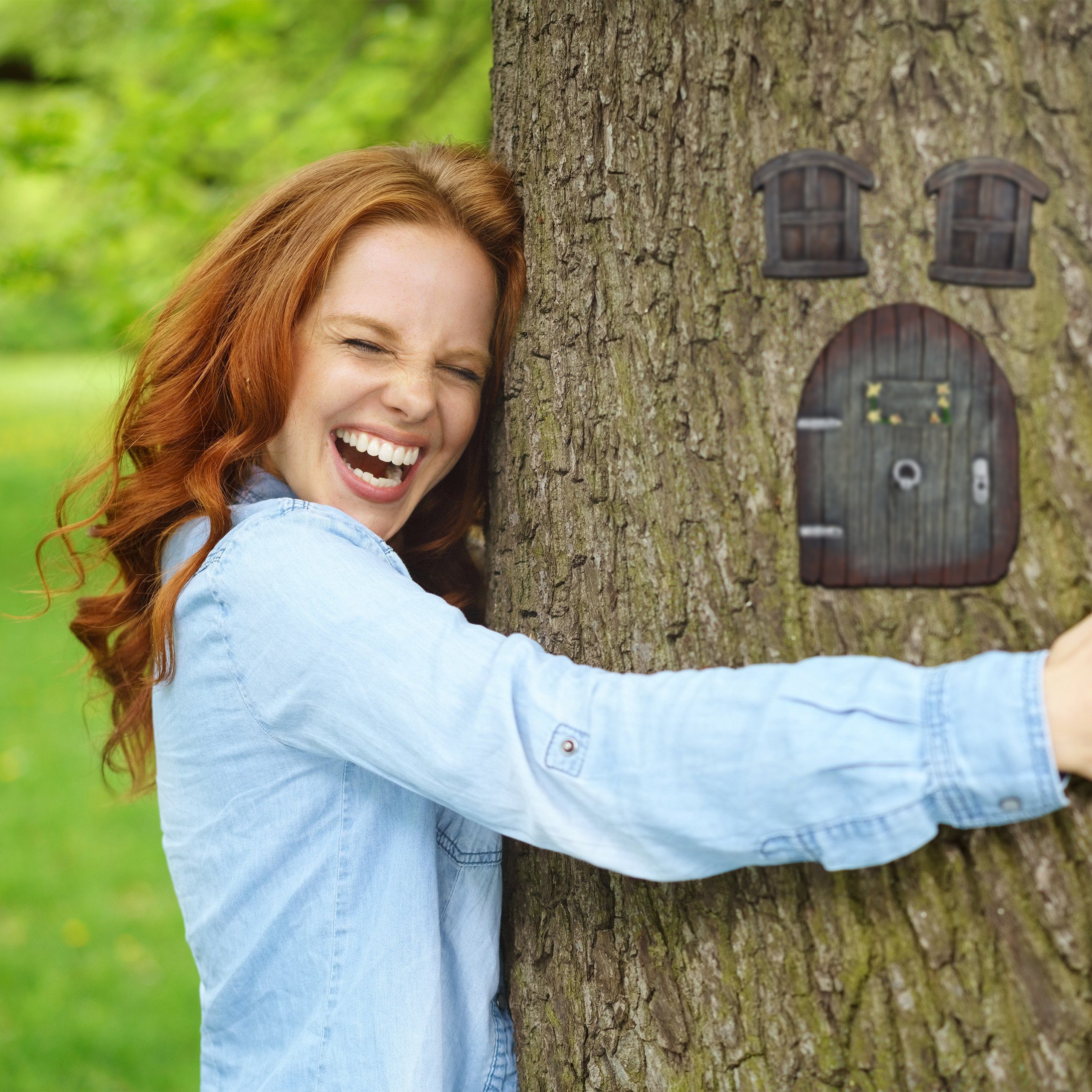 relaxdays Baumbehang Feentür Baum