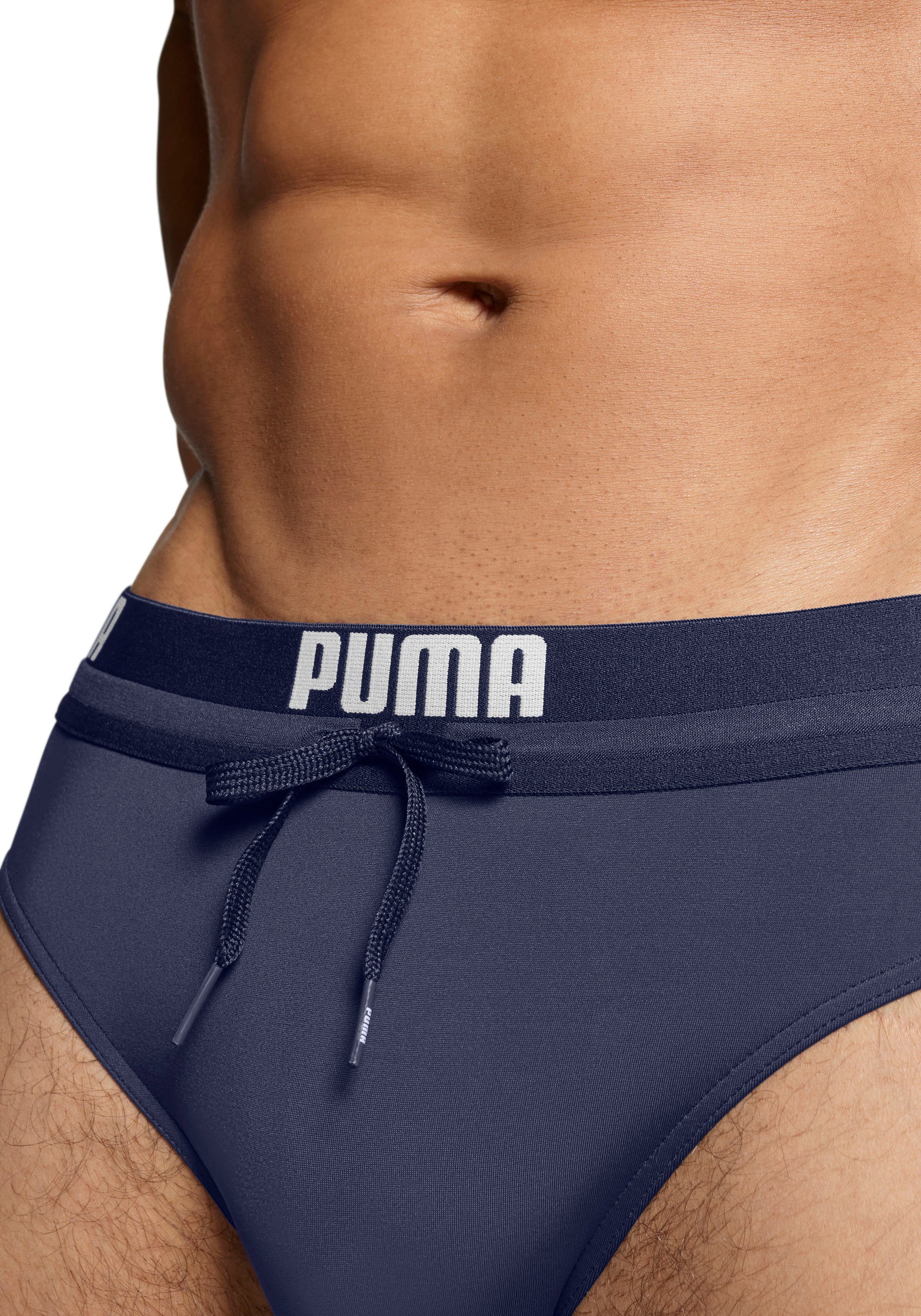 PUMA Badeslip PUMA SWIM MEN LOGO SWIM BRIEF mit elastischem Logobund