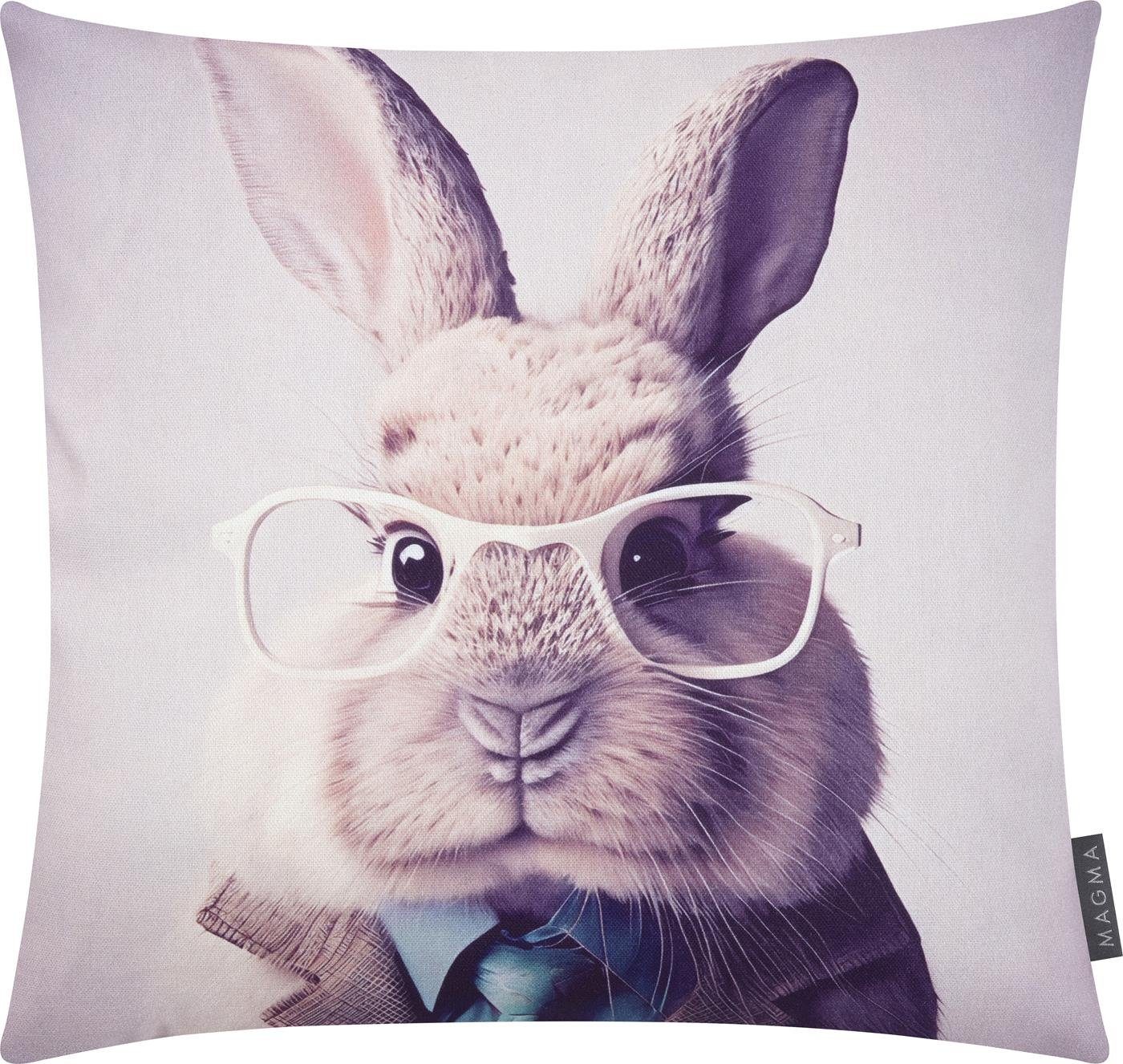 Magma Heimtex Kissenhülle Rabbit Meister Lampe mit Brille 45x45cm Hasen, (1 günstig online kaufen