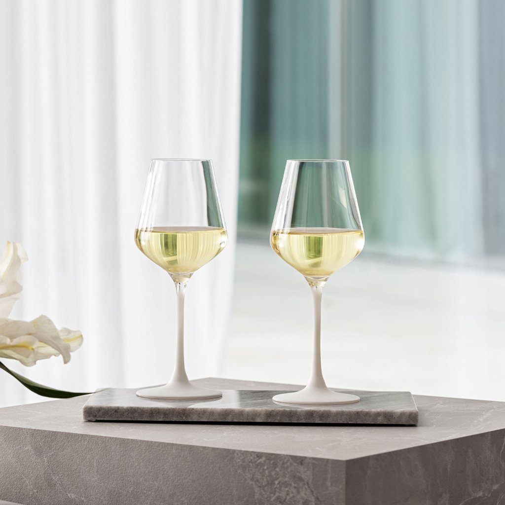 Villeroy & Boch Weißweinglas Manufacture Weißweinkelch, 4-tlg., Glas, Kristallglas, 4 Stck, Handwäsche empfohlen