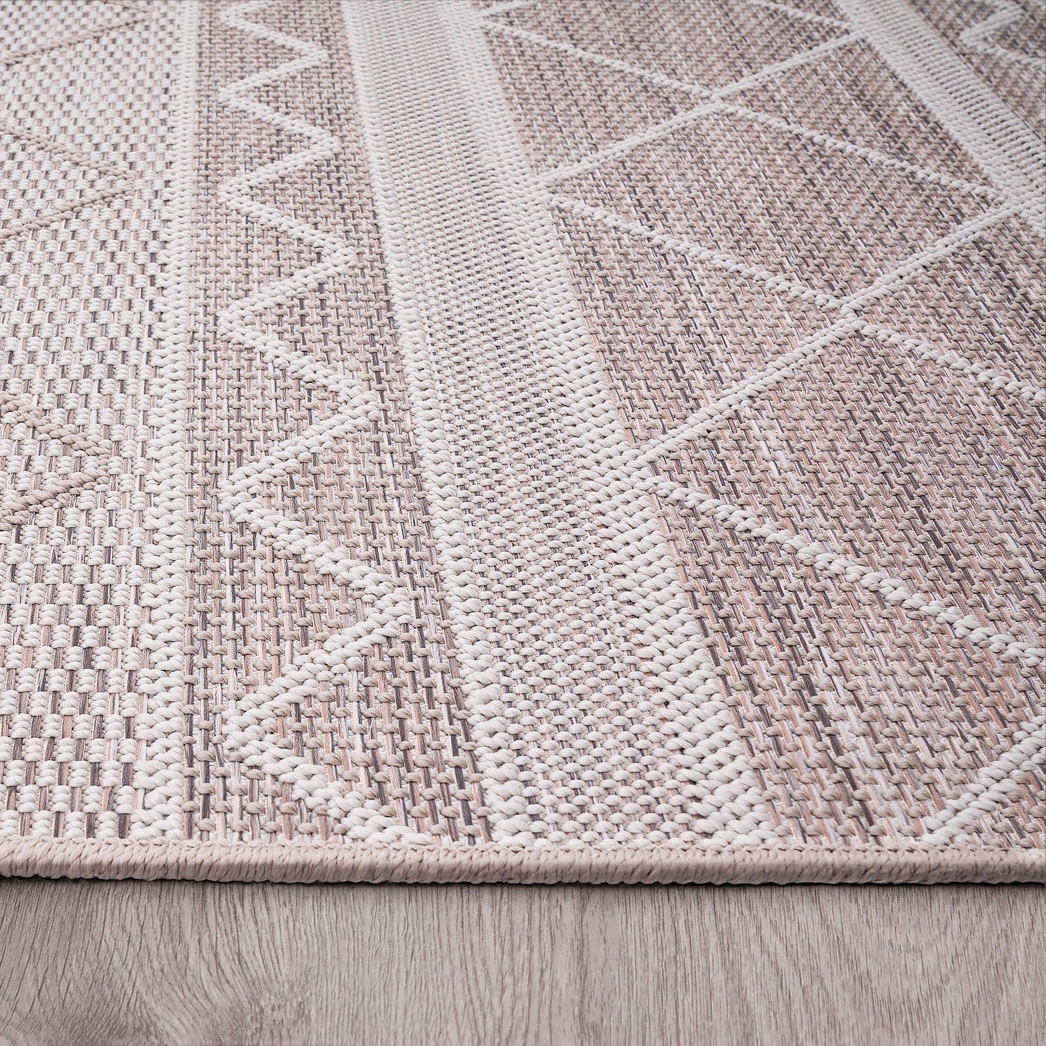 Design gesteift, Flachgewebe, mm, beige 4 191, mit modernes Rauten, Vermont Höhe: Home, geeignet Teppich Outdoor Paco rechteckig,