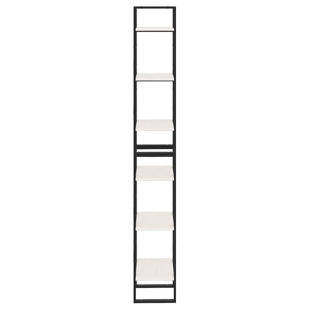 möbelando Bücherregal Kiefern-Massivholz, Weiß 40x210x30 Metall B/H/T: aus Alleringersleben, in cm