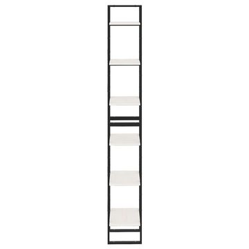 möbelando Bücherregal Alleringersleben, B/H/T: 40x210x30 cm, aus Kiefern-Massivholz, Metall in Weiß