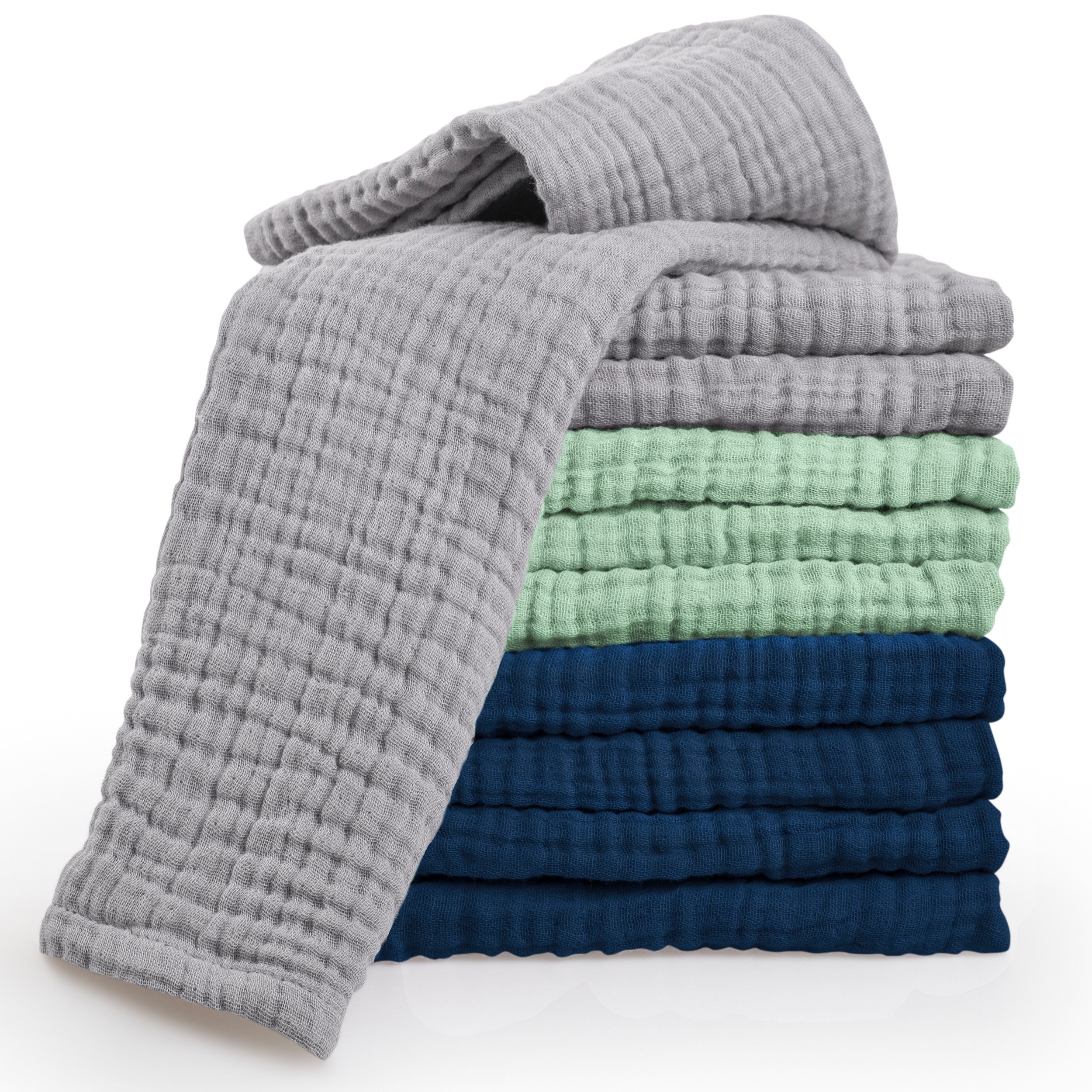 Laynenburg Spucktuch Baby 10er-Set in 30x50cm aus extra weichem Musselin - 100% Baumwolle, Musselin-tücher als Mulltücher, Mullwindeln oder Stoffwindeln