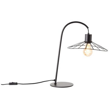 Brilliant Tischleuchte Leika, Lampe, Leika Tischleuchte schwarz matt, 1x A60, E27, 52W, Mit Schnurzw