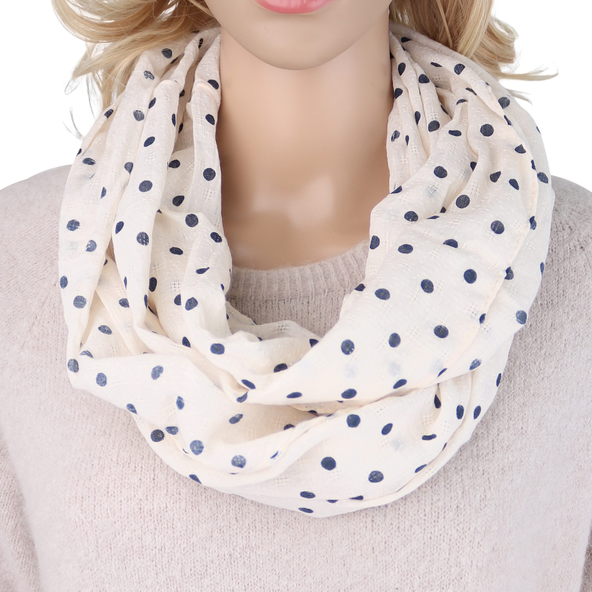 Loop Damen Schal mit Paisley Punkte Weich aus 100% Baumwolle