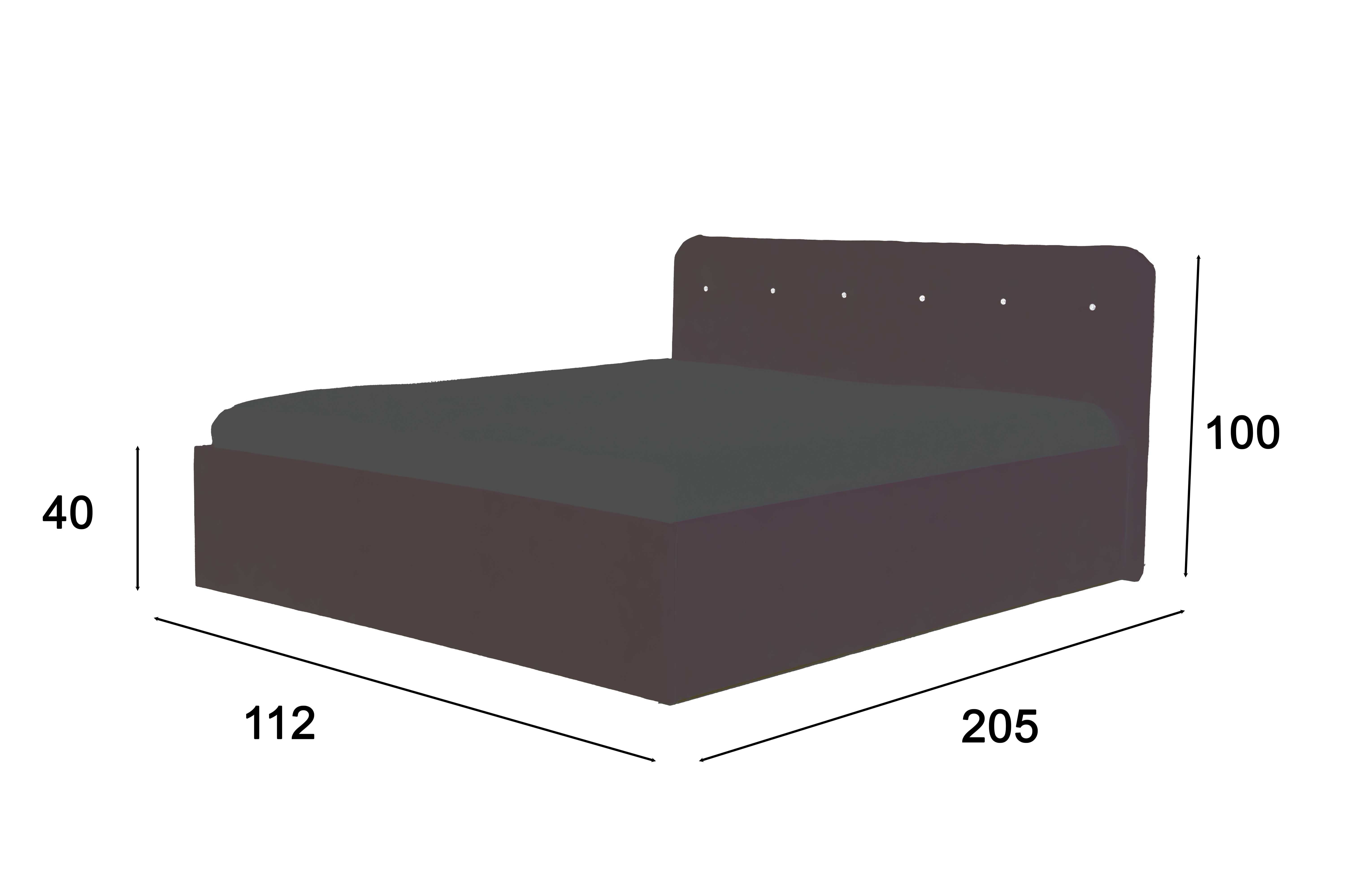 Halmon Schlafkomfort Monako Betten Ausführung mit (Set, Kristalle-Knöpfe oder Polsterbett Bett), Grau Polester-Knöpfe