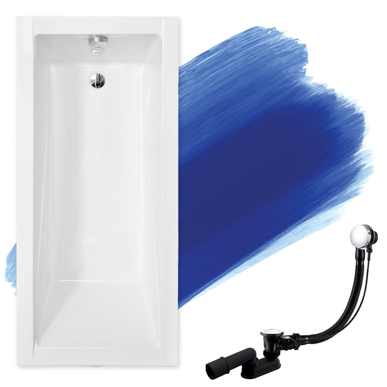 KOLMAN Badewanne Rechteck Modern 140x70, Ablaufgarnitur günstig online kaufen