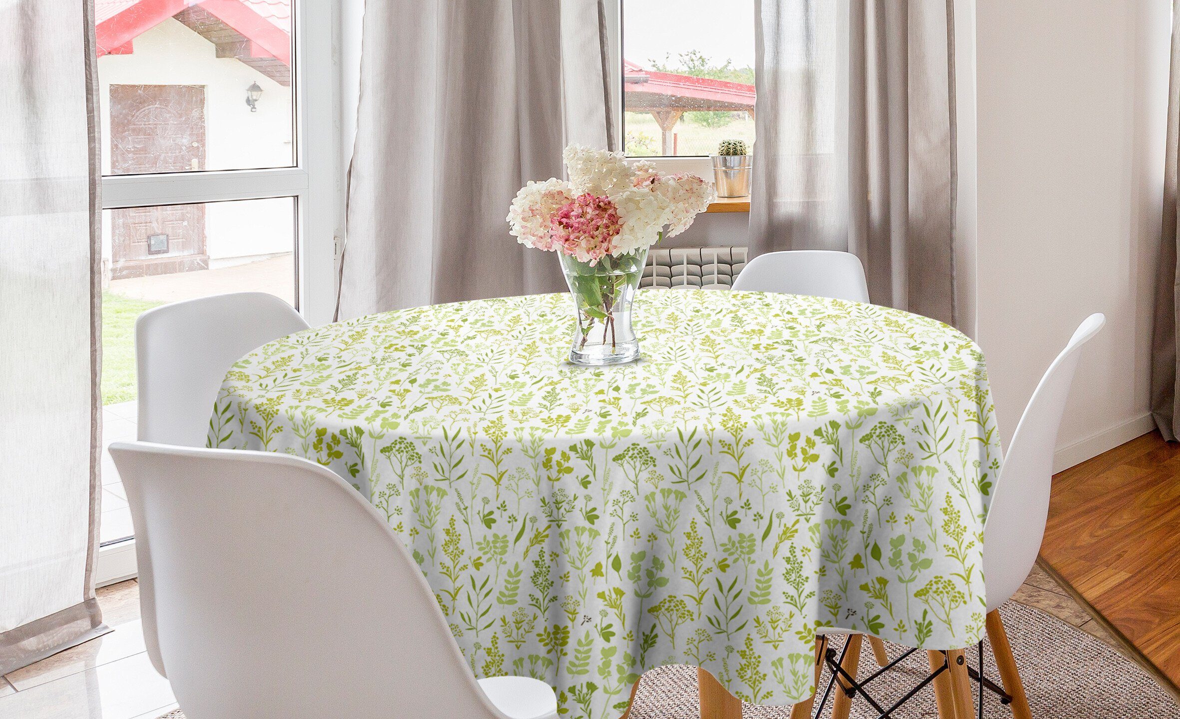 Dekoration, Wiesenkräuter Küche Pflanzen-Layout Tischdecke Abakuhaus für Tischdecke Kreis Esszimmer Abdeckung Senf