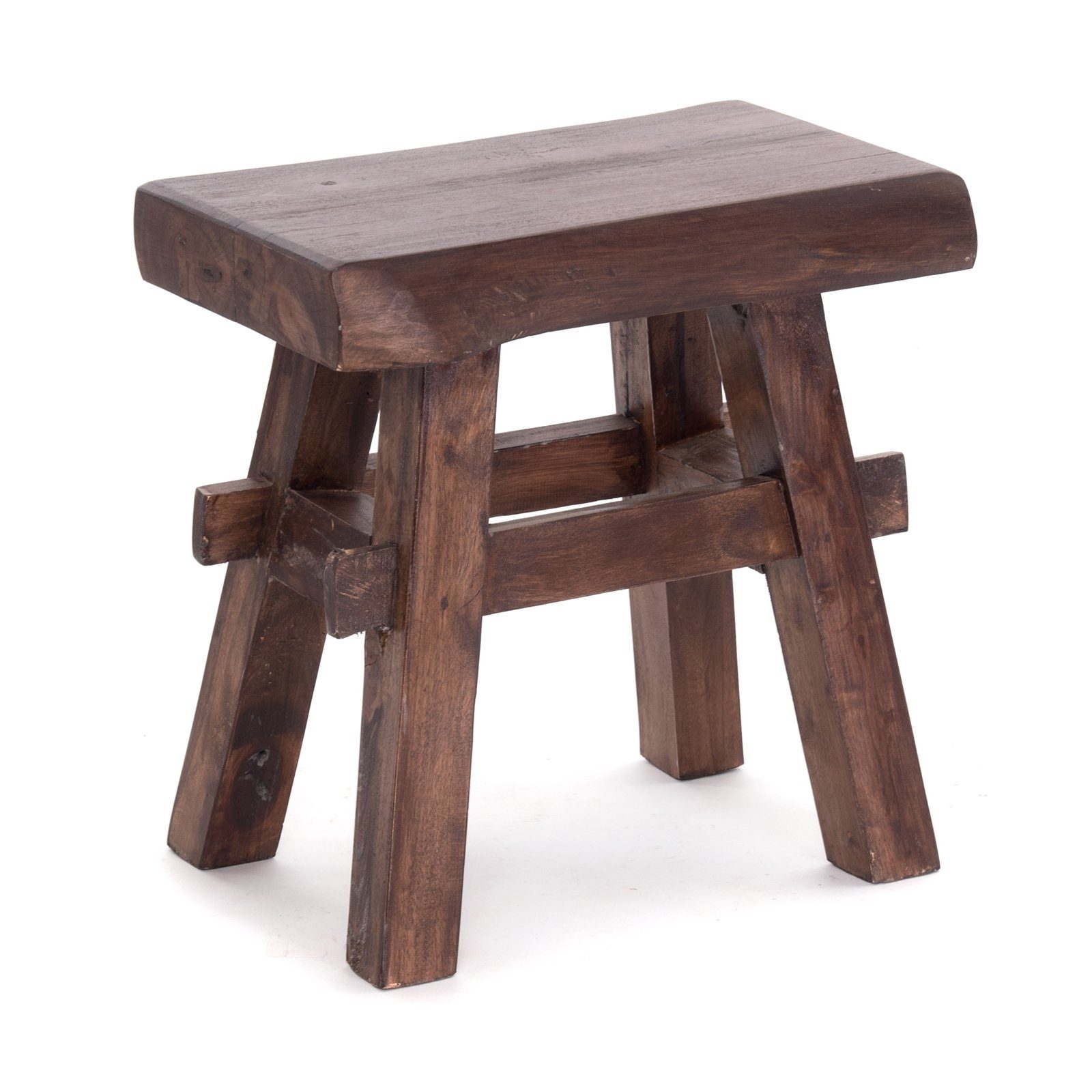Hocker HOLZ HOCKER "VINTAGE 40", Hartholz, 43x45cm(HxB), Sitzhocker massiv