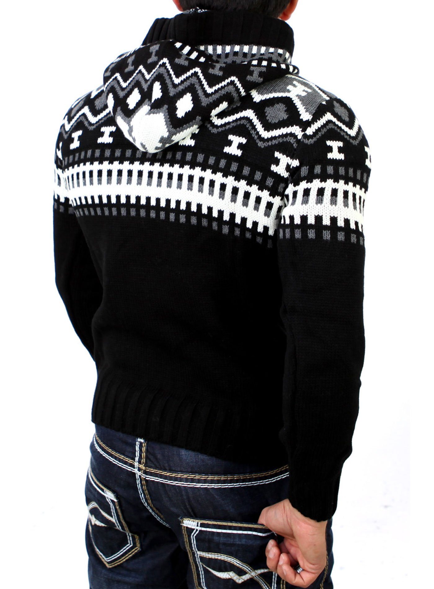 Reslad Strickpullover Reslad Herren Grobstrick Pullover Norweger Winter Kap günstig online kaufen