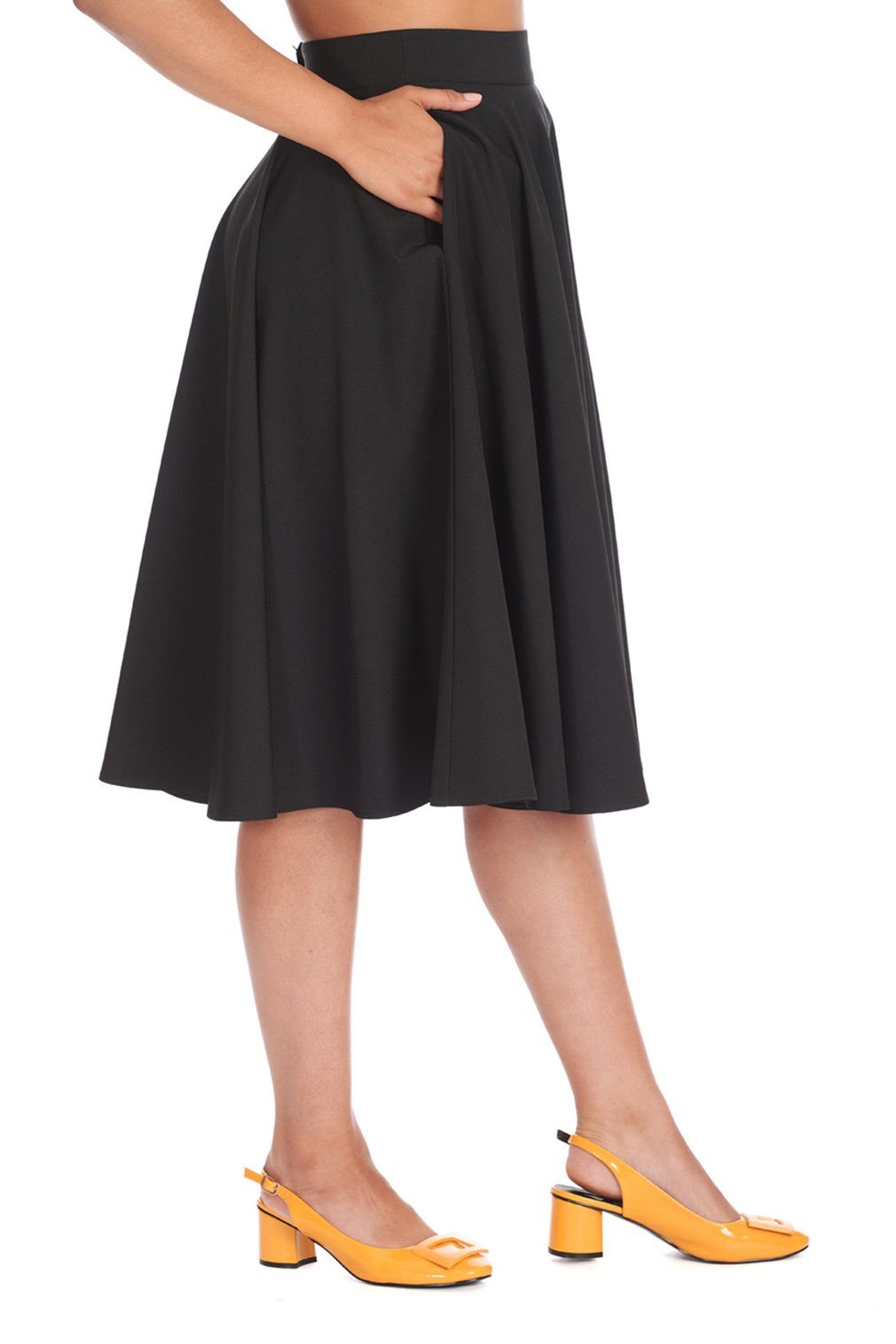 Banned A-Linien-Rock Sway Swing Schwarz Retro Vintage Skirt