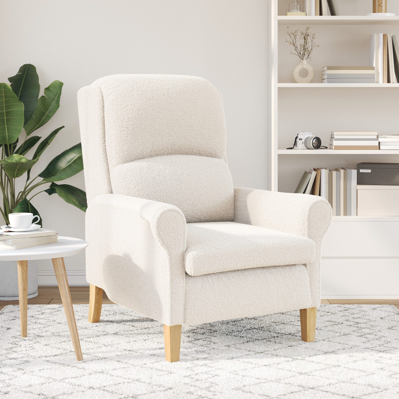 vidaXL Sessel Ergonomischer Sessel Creme Stoff, günstig online kaufen