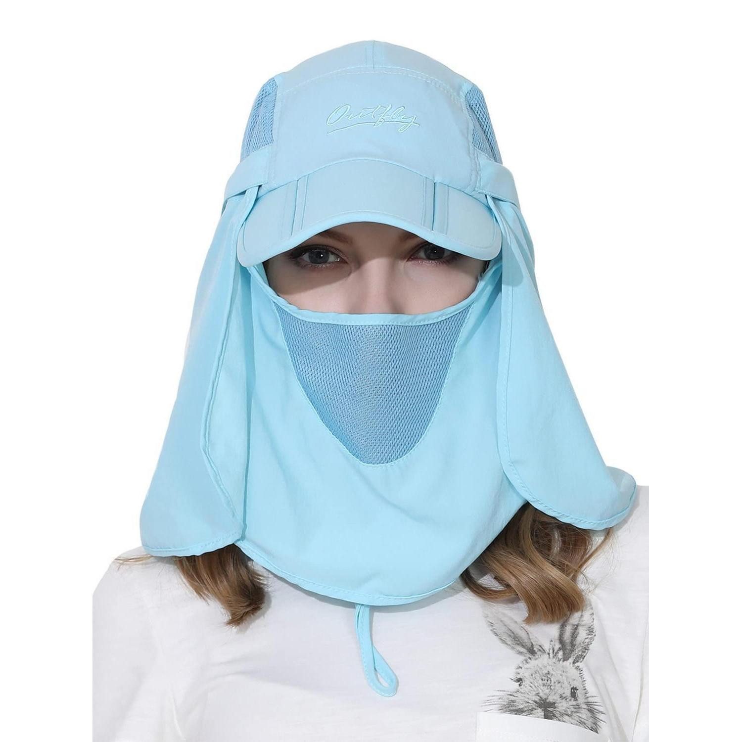 LuxusKollektion Legionärsmütze Safari Cap Unisex Nackenschutz UV-Schutz Hellblau (1-St)