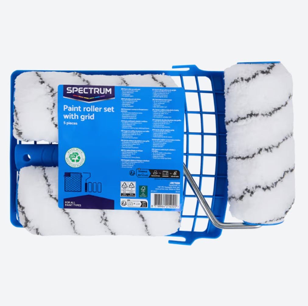 Spectrum Farbroller Farbroller-Set 5 tlg. mit Abstreifgitter (5-St)