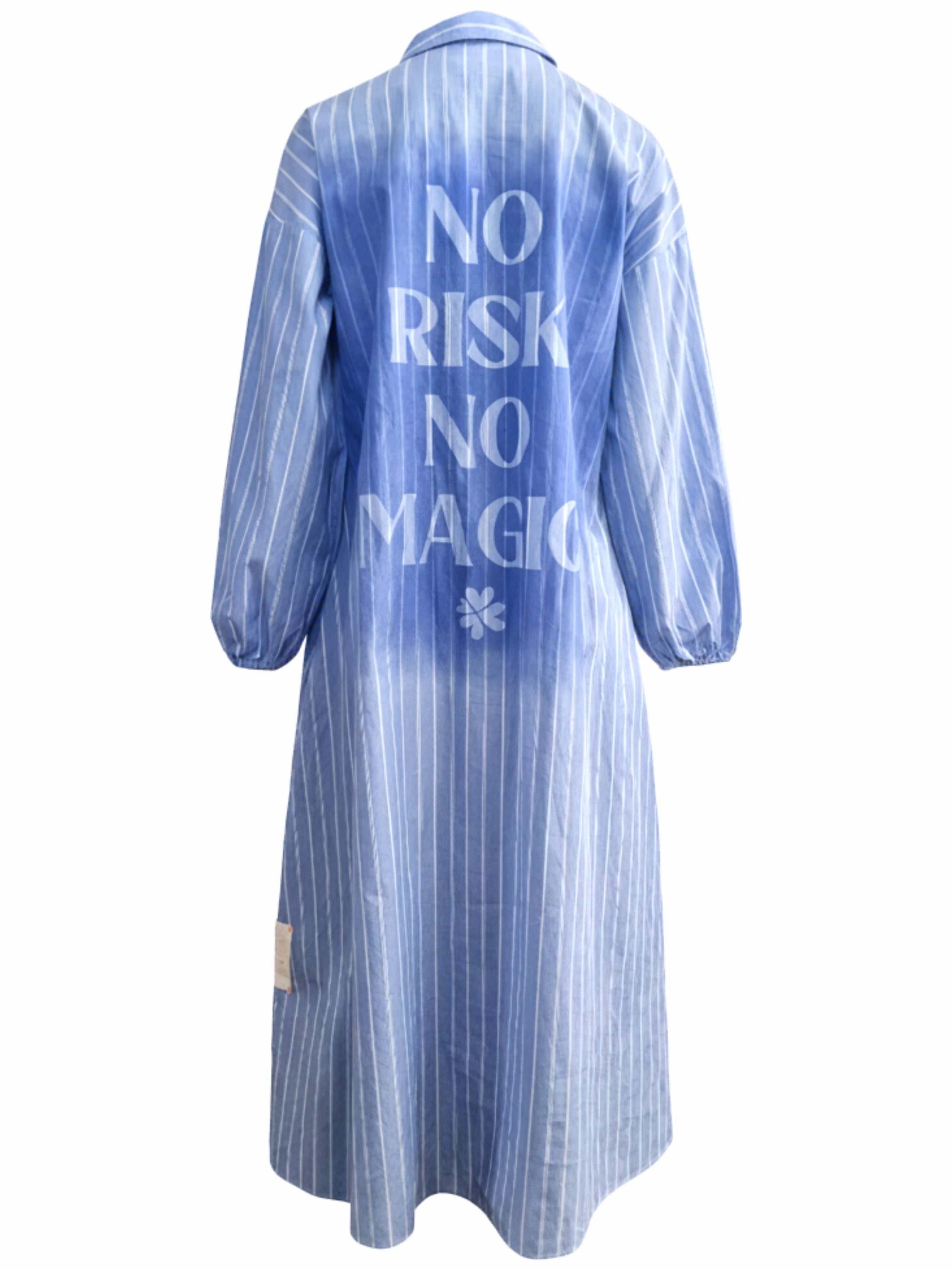 LIKS. Munich Blusenkleid Streifen LenaC Gürtel & gesprühtem Statement-Print