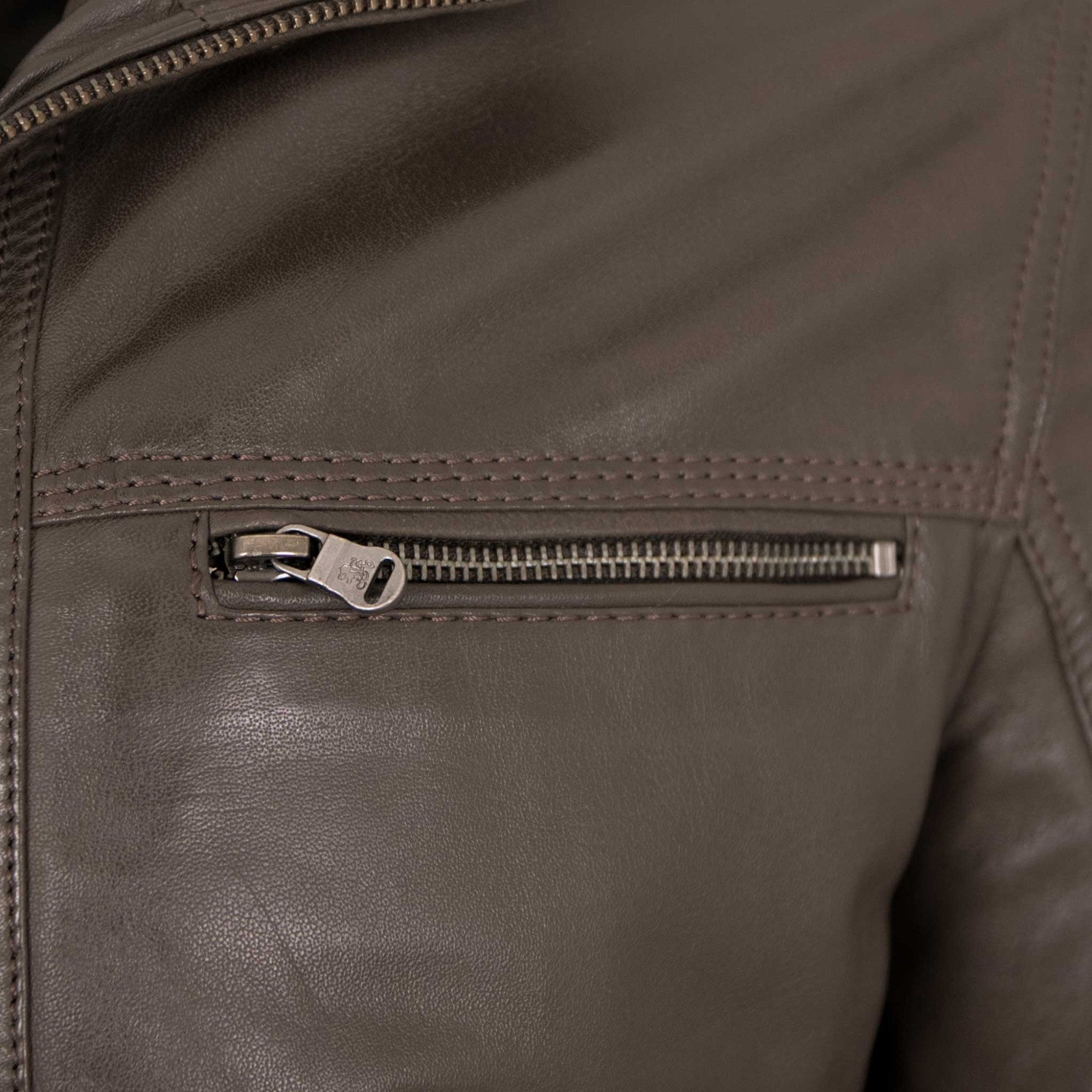 Otto Kern Lederjacke Men-103 OTTO KERN- Herren Lederjacke Lammnappa dunkelbraun – Bild 5 von 5