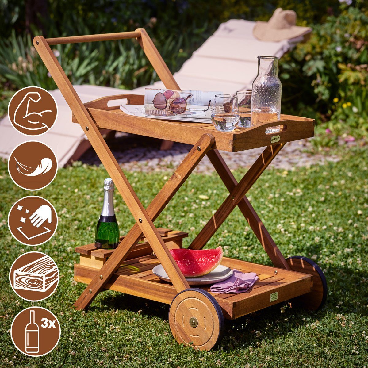 Casaria Beistellwagen Akazie, (1 St), mit günstig online kaufen