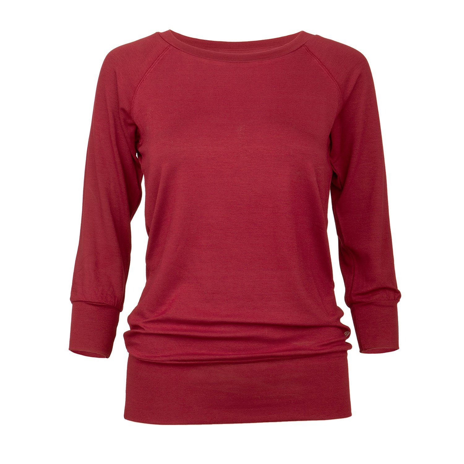 Yamadhi 3/4-Arm-Shirt Casual ¾ Yoga Longsleeve, Viskose, Bordeaux S