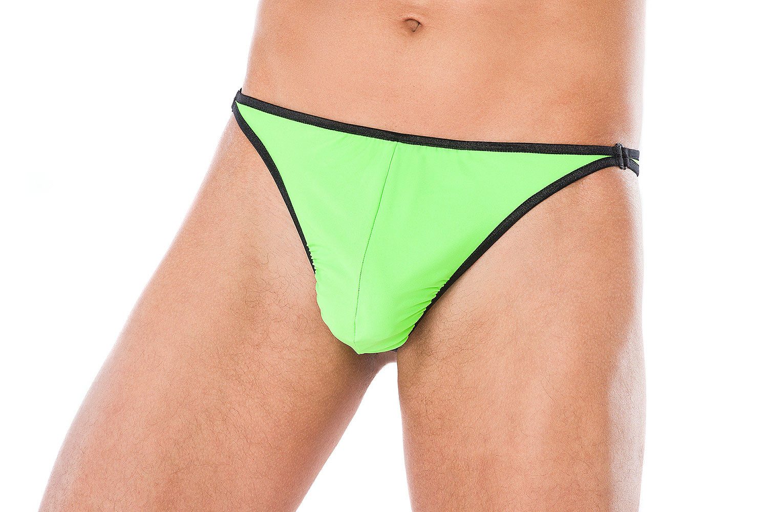 String Herren String in grün schwarz mit Hakenverschluss Männer Slip elastisc