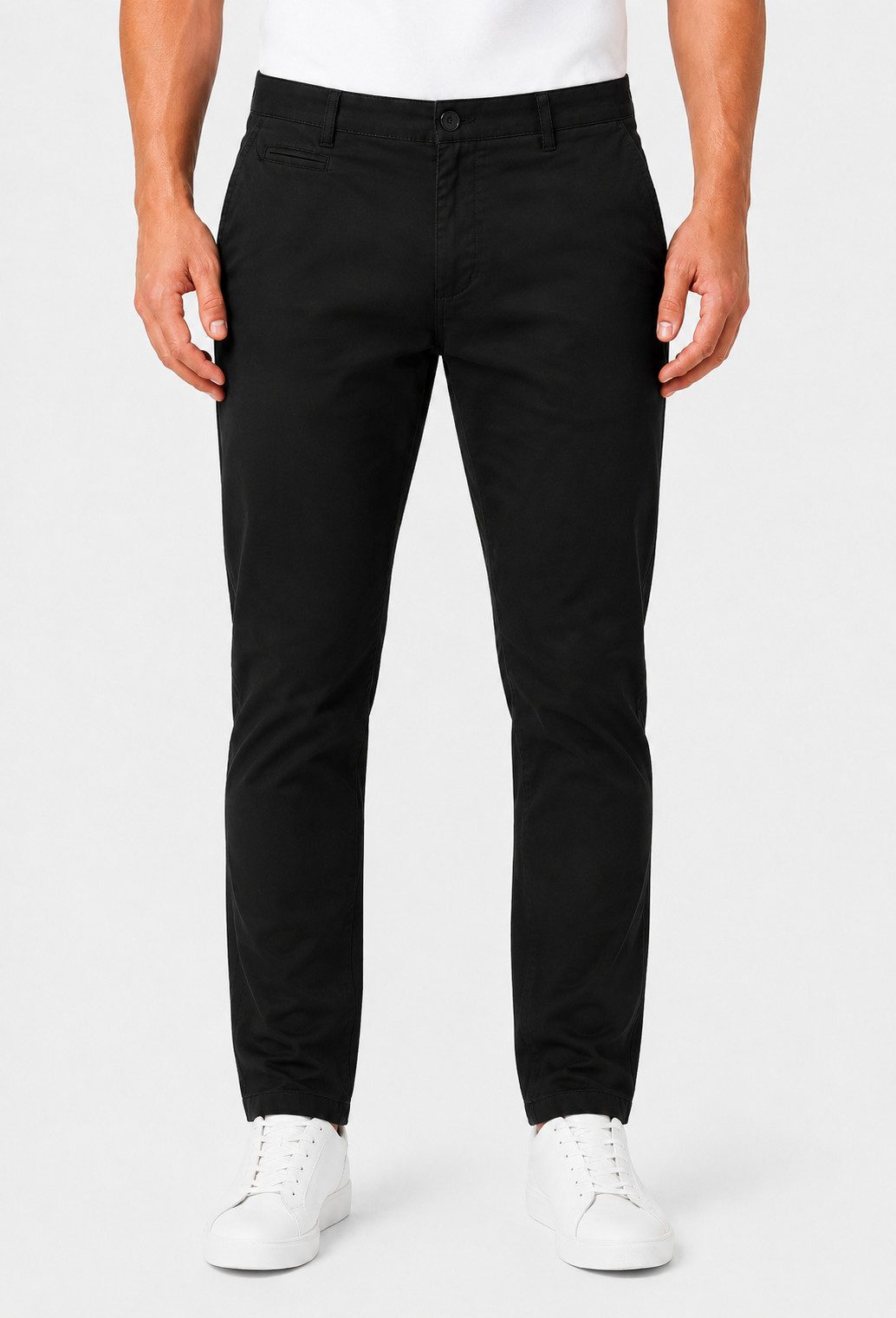 D'MARO Chinohose Herren, Chino Hosen Herren mit Stretch, Modern Fit Hose abgesteppte Kante